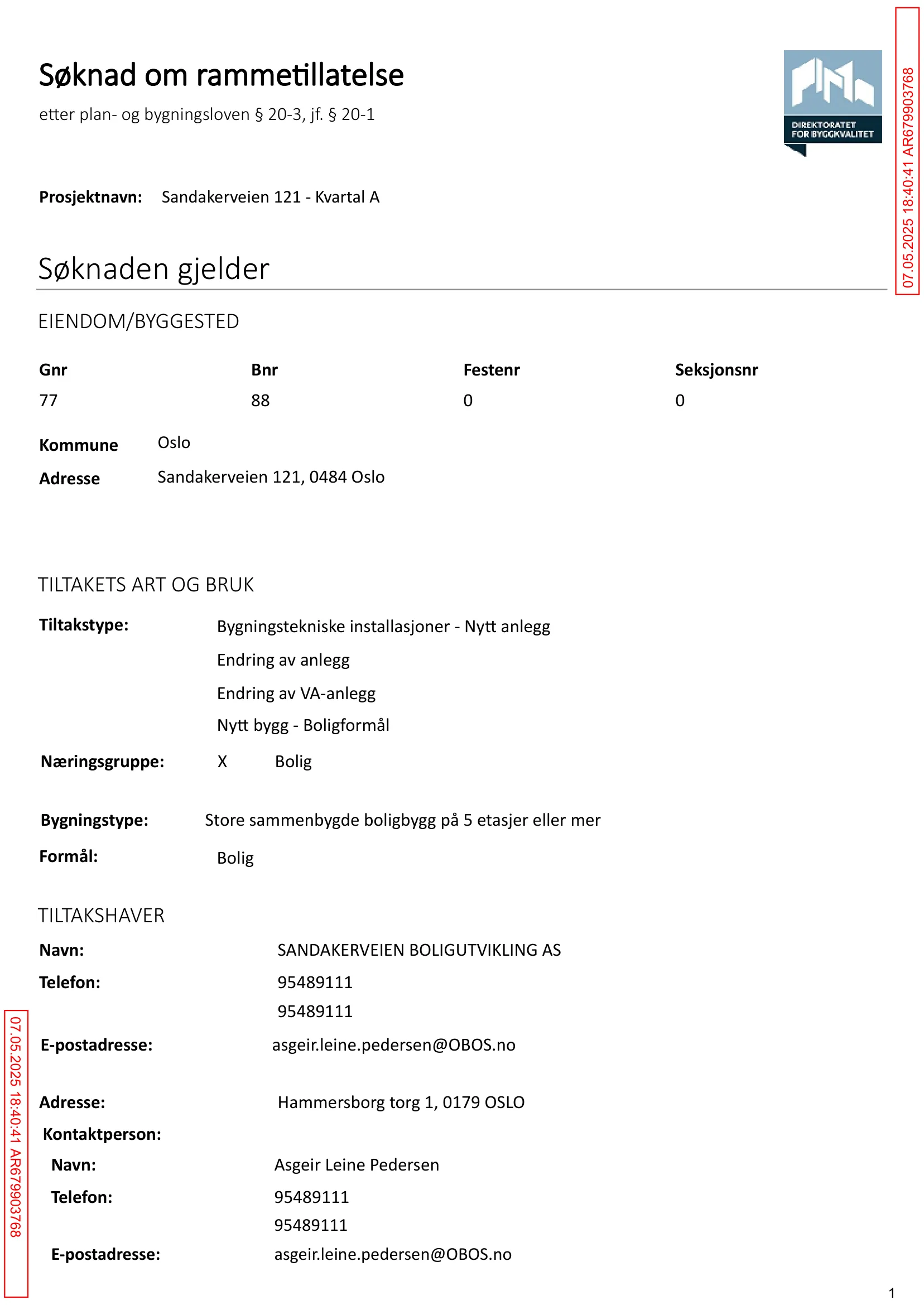 Søknad om rammetillatelse
