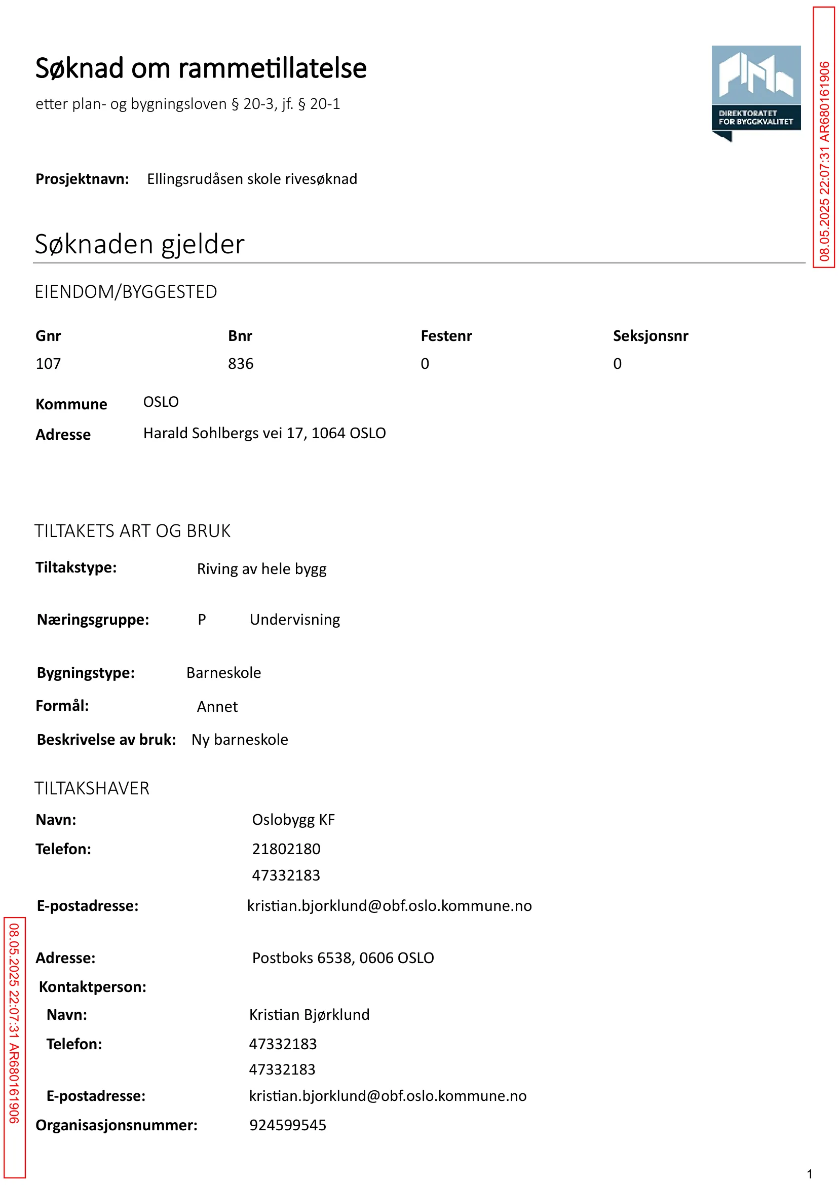 Søknad om rammetillatelse