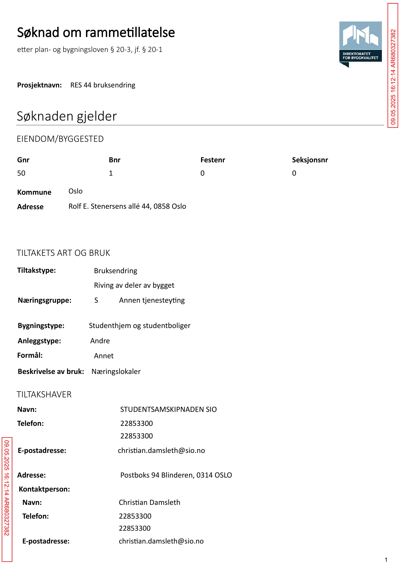 Søknad om rammetillatelse