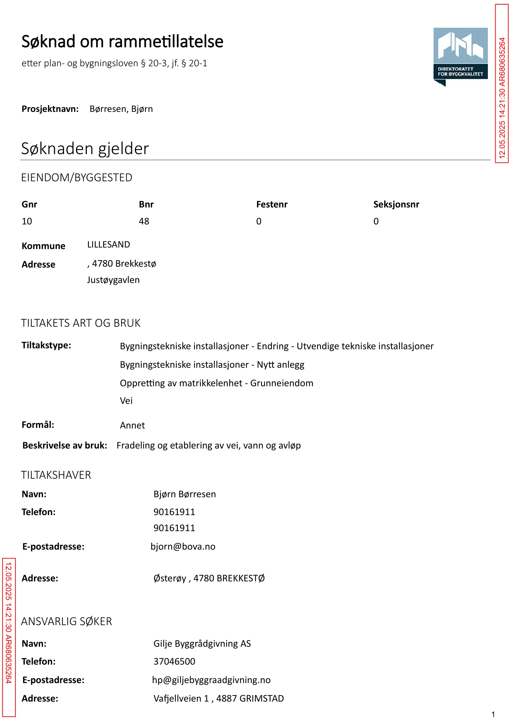 Søknad om rammetillatelse