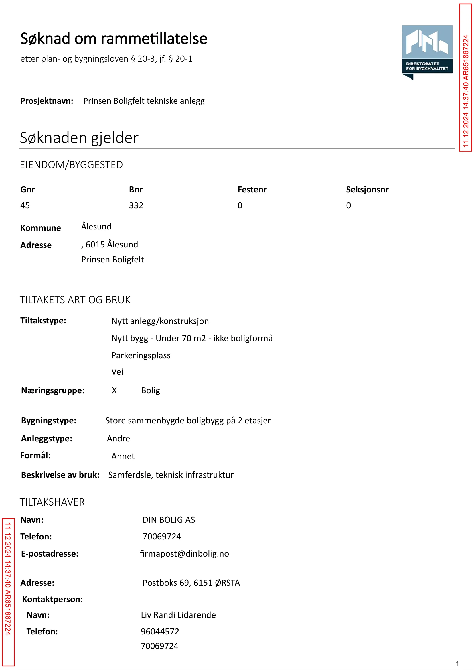 Søknad om rammetillatelse