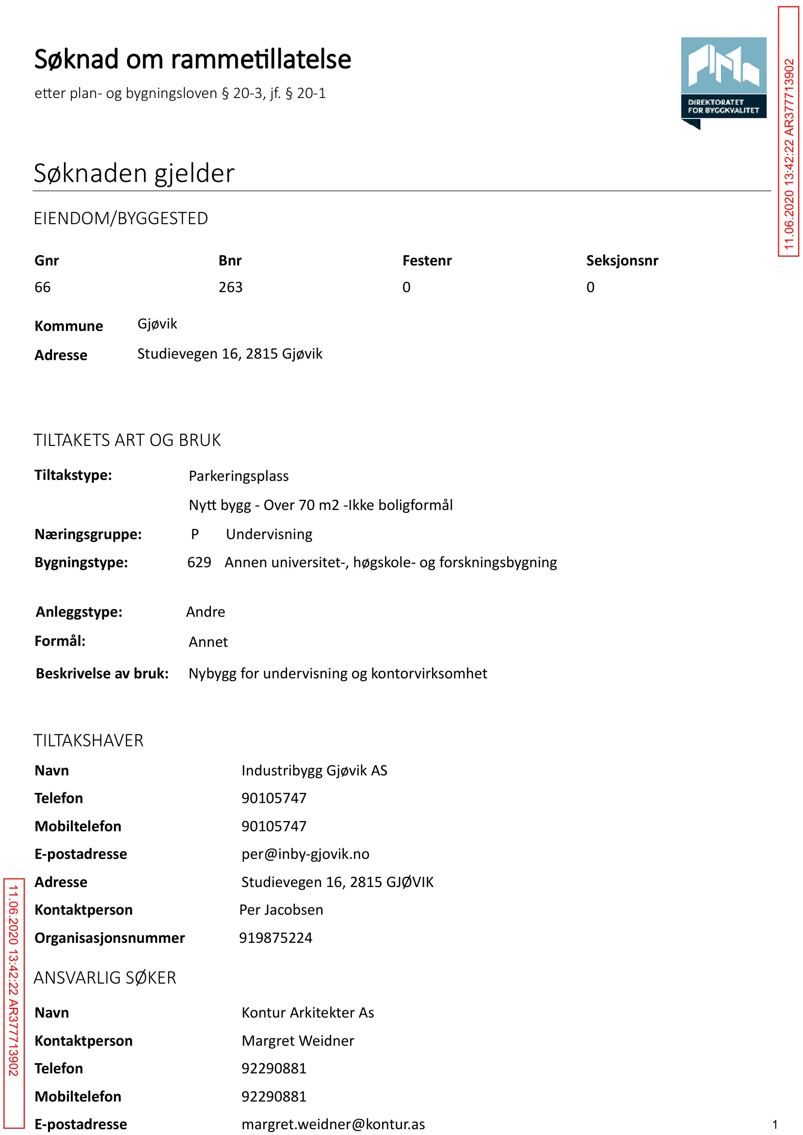 Søknad om rammetillatelse