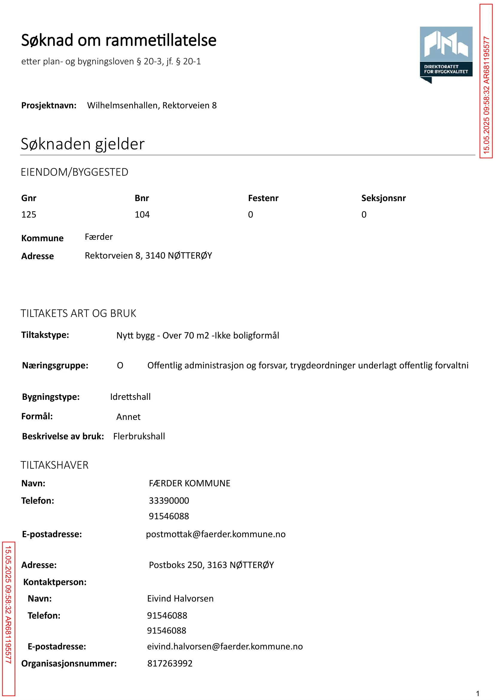 Søknad om rammetillatelse