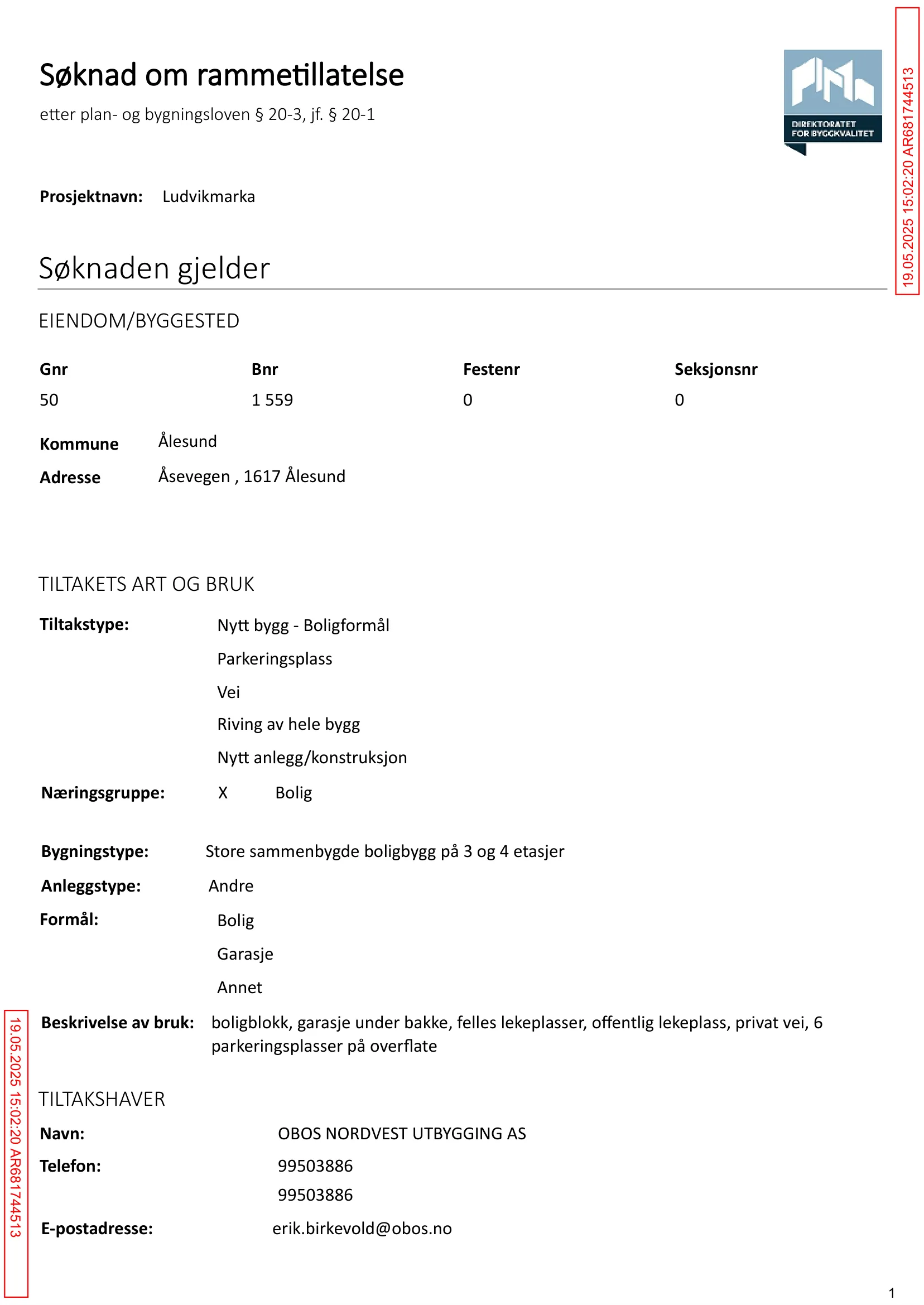 Søknad om rammetillatelse