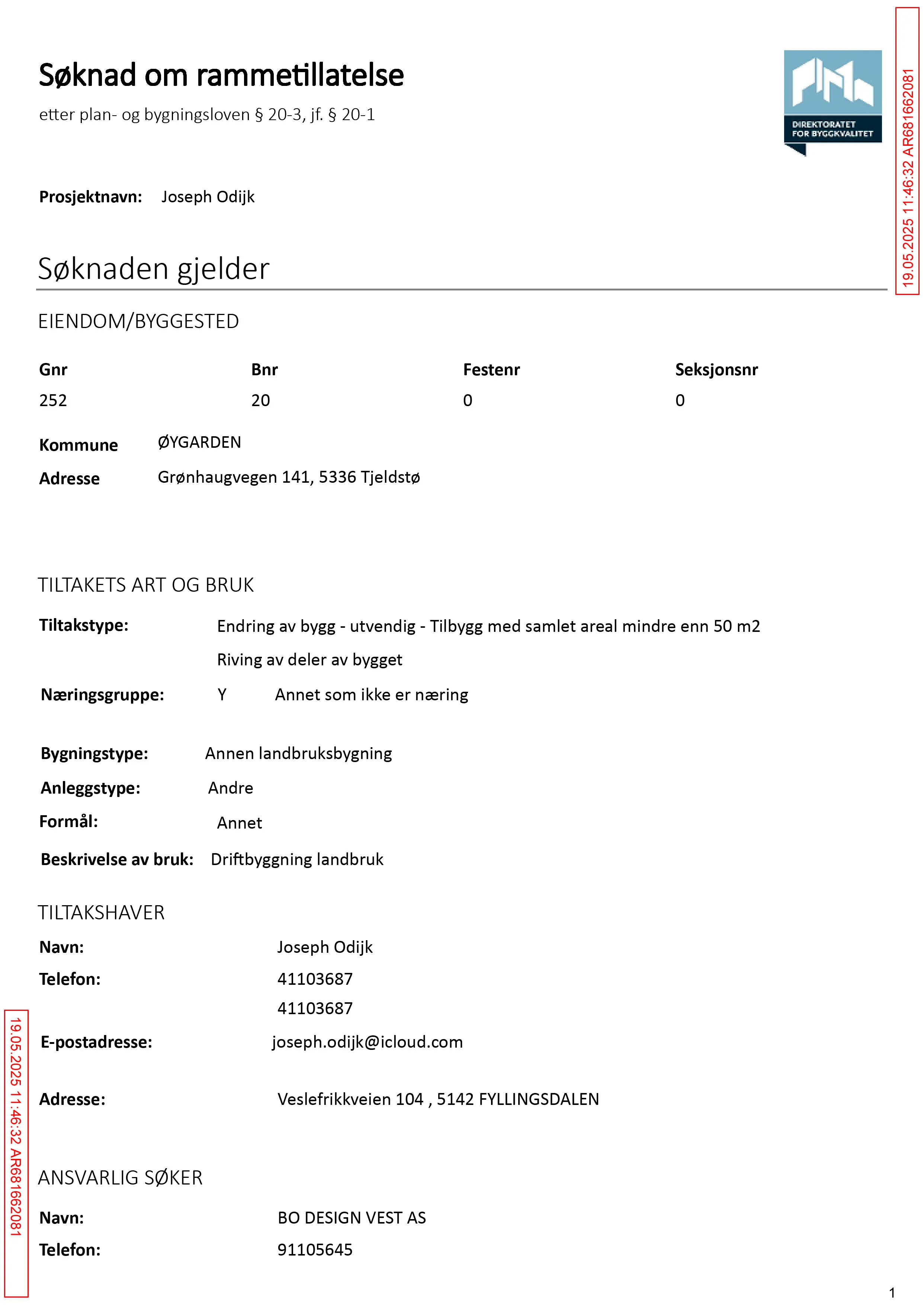 Søknad om rammetillatelse