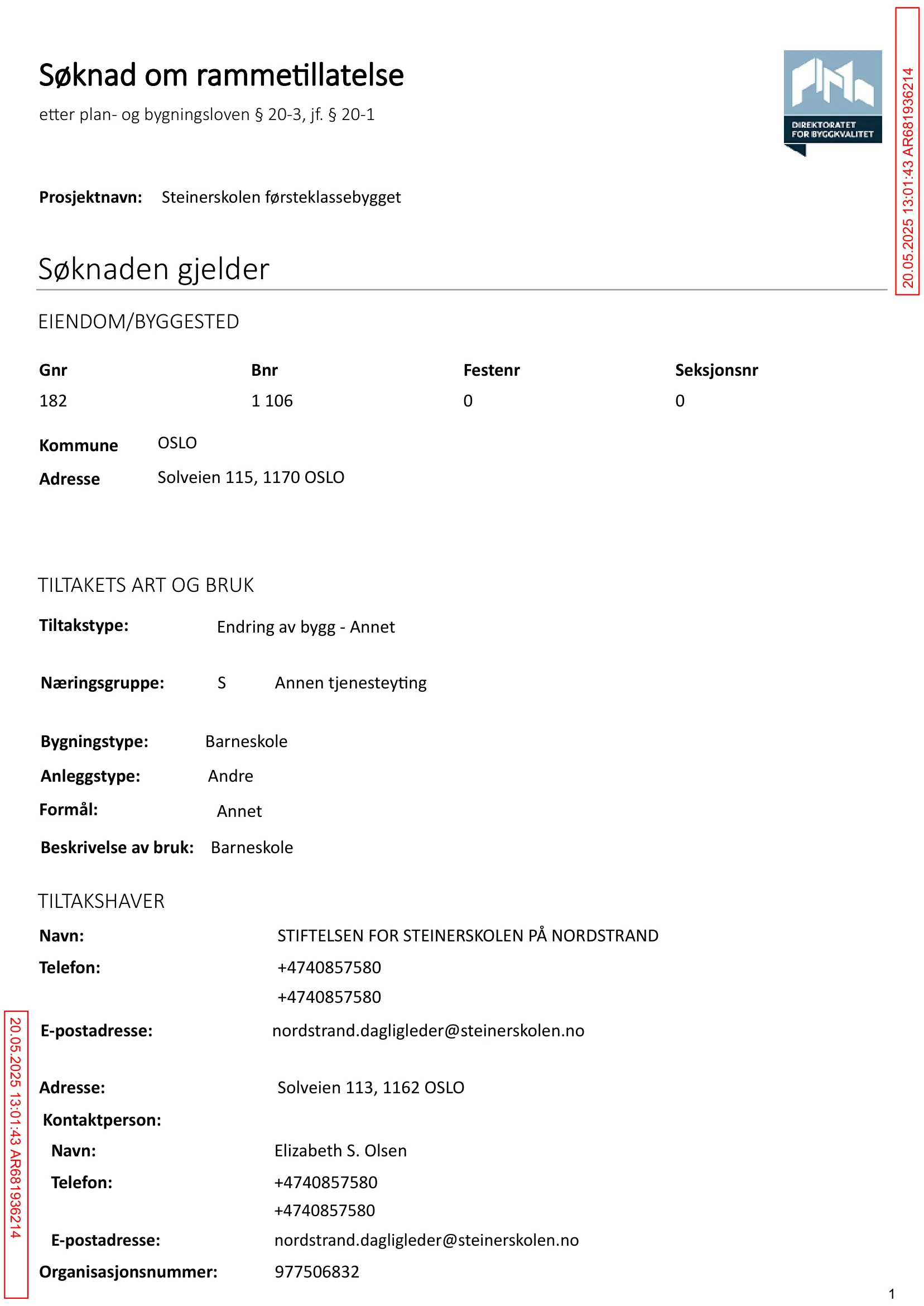 Søknad om rammetillatelse