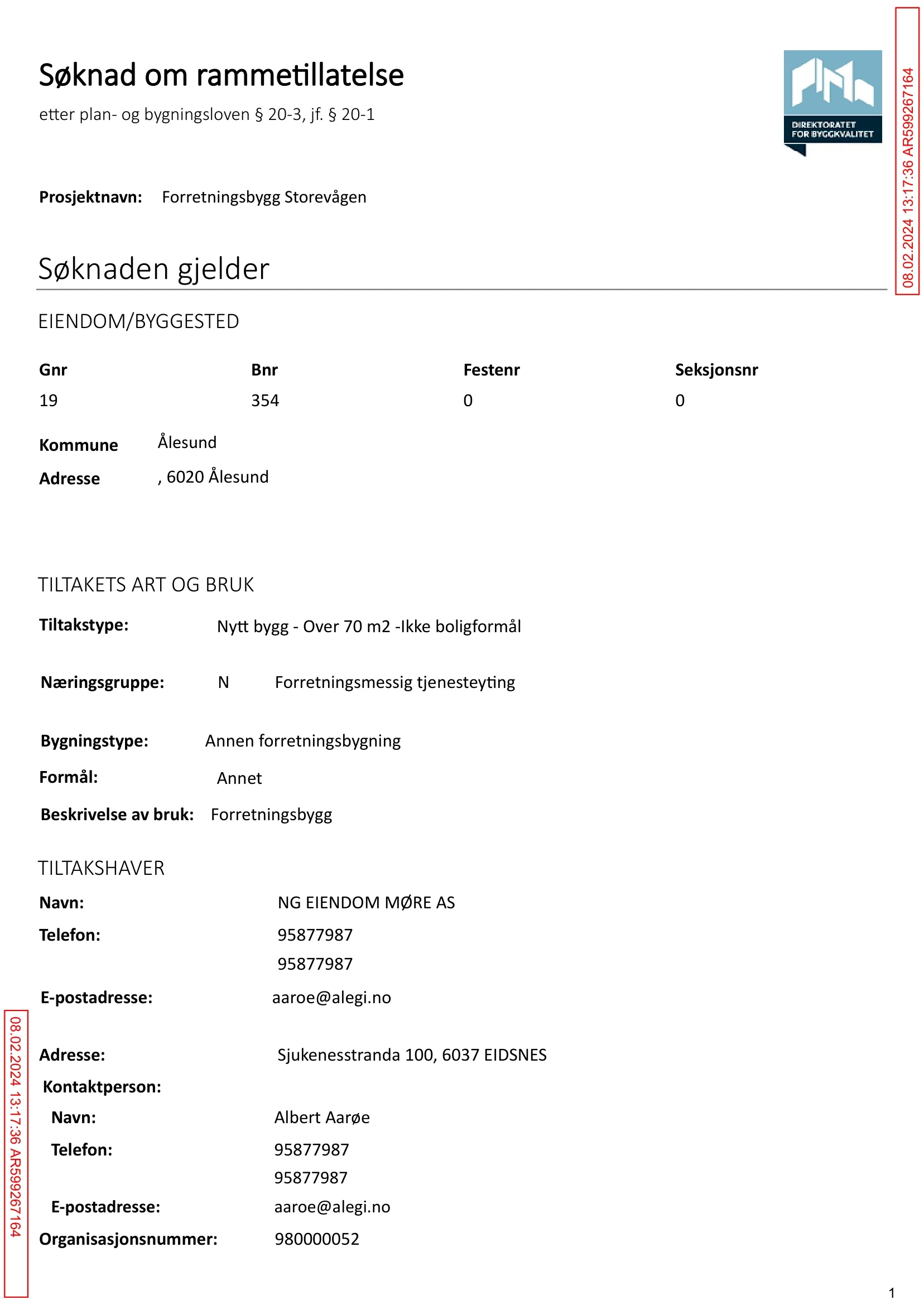 Søknad om rammetillatelse