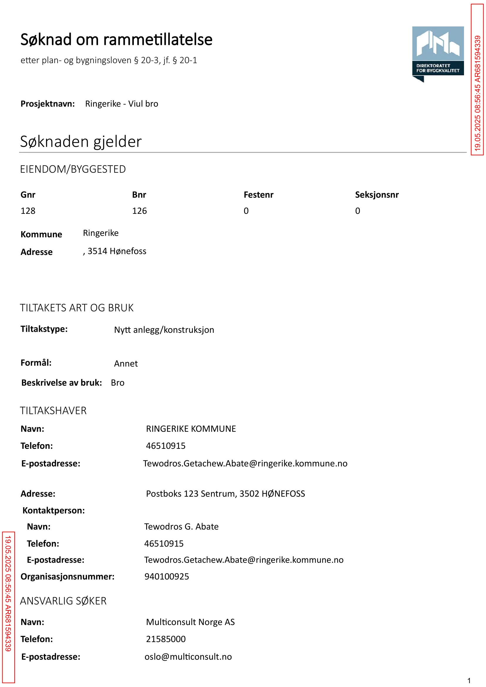 Søknad om rammetillatelse
