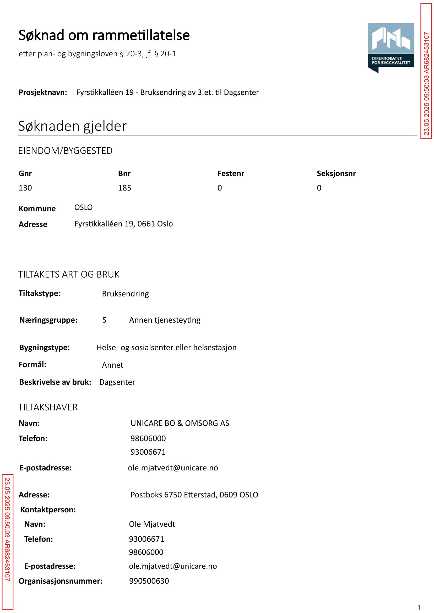 Søknad om rammetillatelse