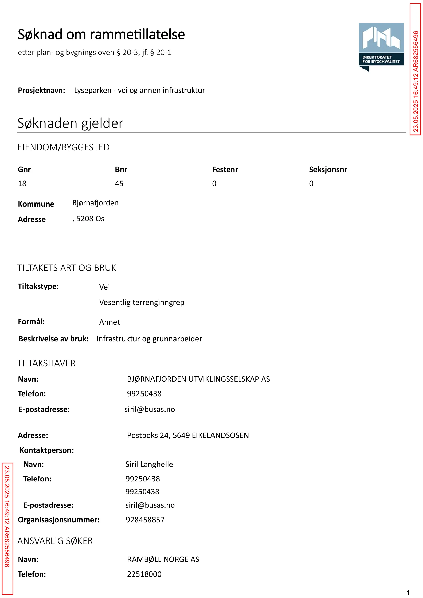 Søknad om rammetillatelse