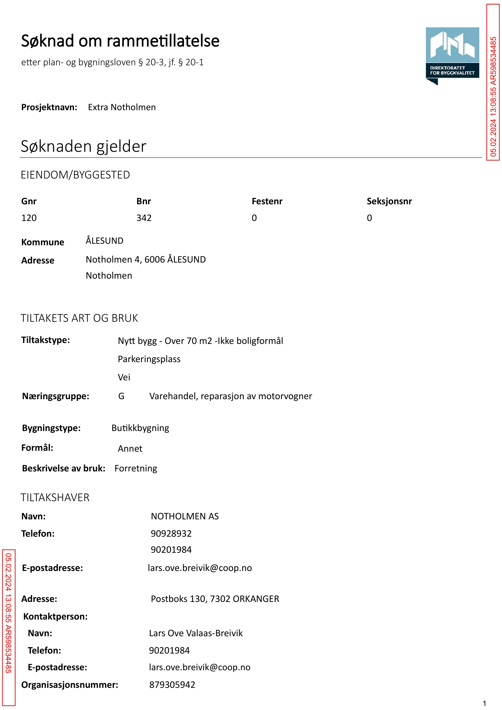 Søknad om rammetillatelse