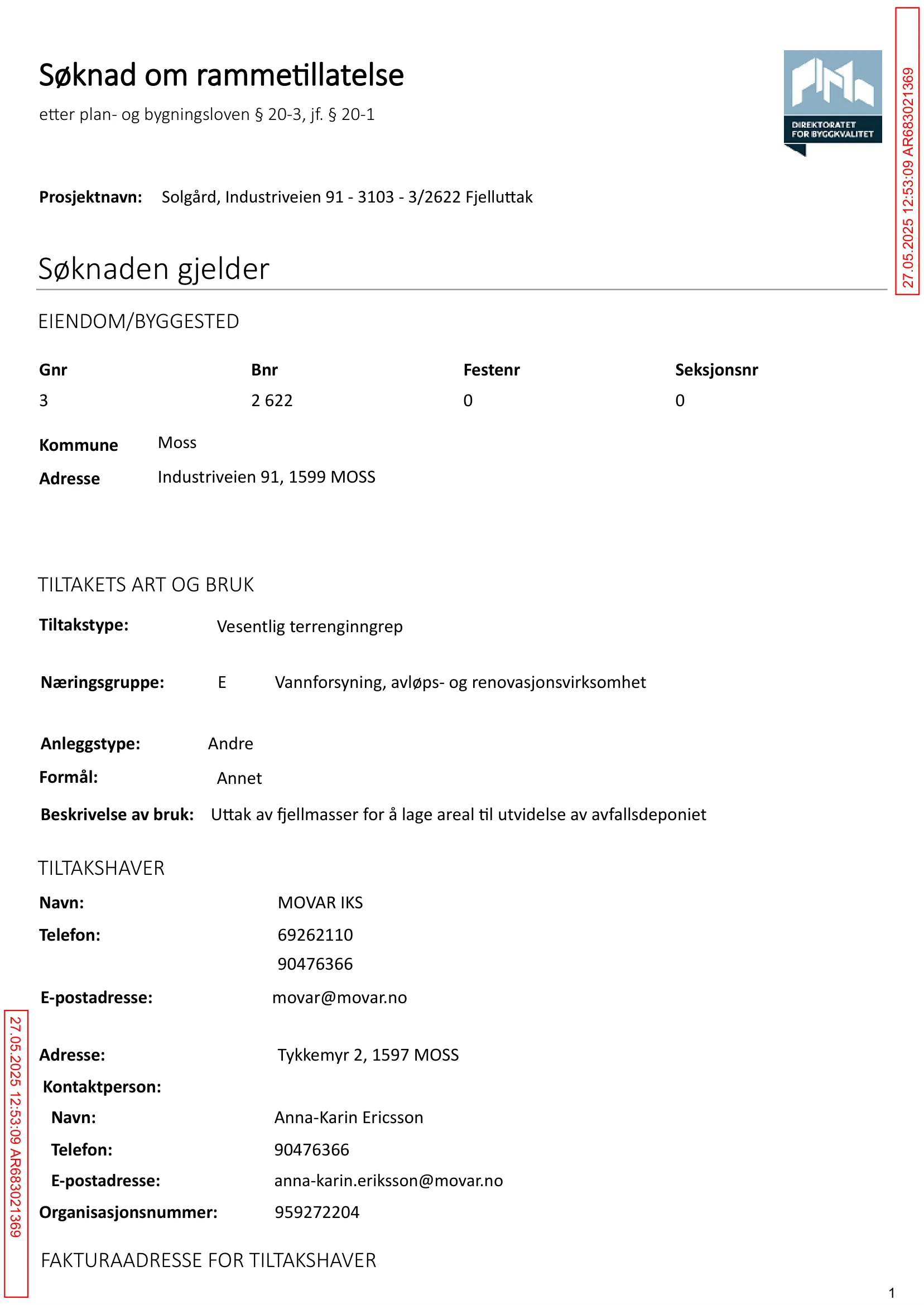 Søknad om rammetillatelse