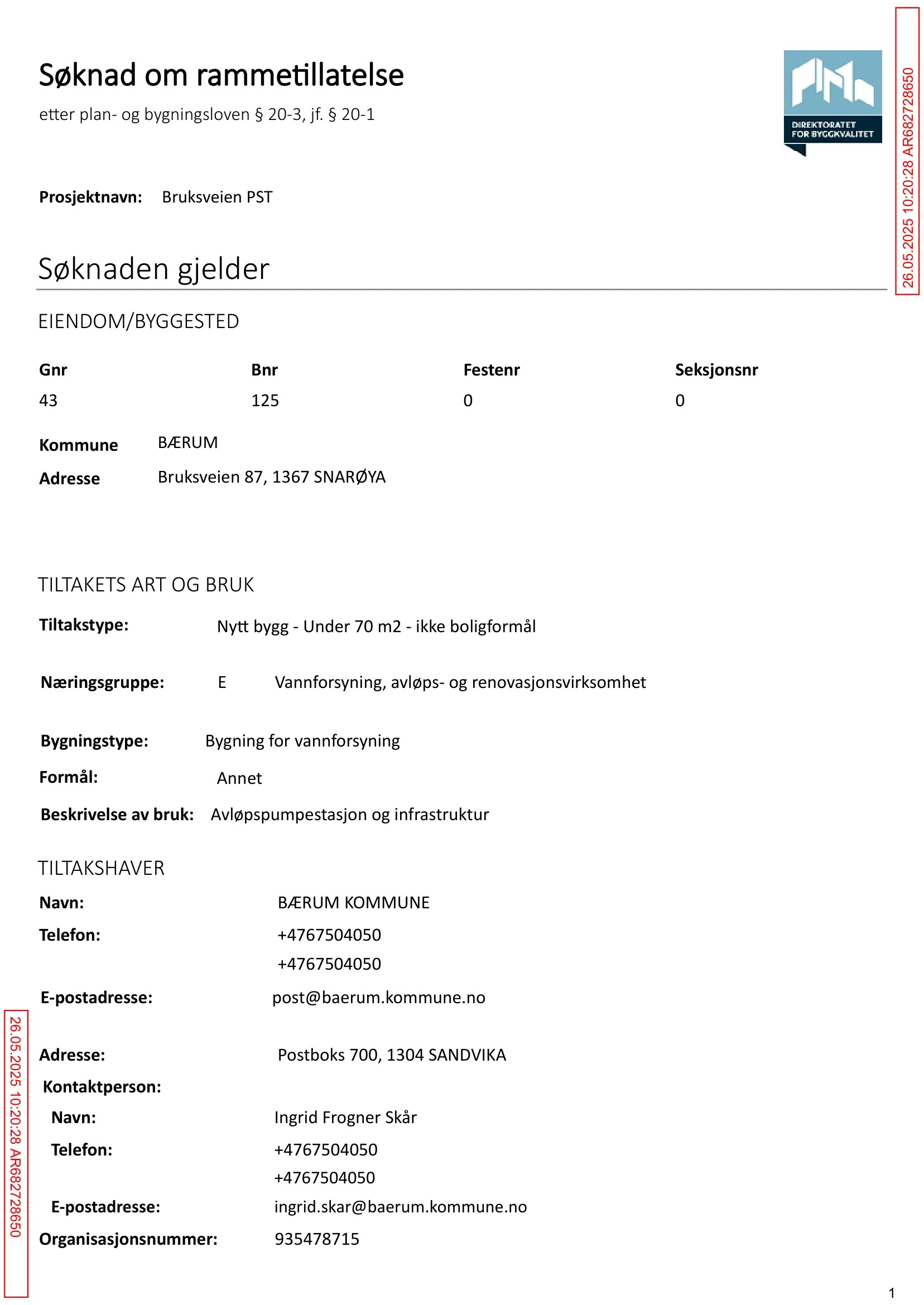 Søknad om rammetillatelse