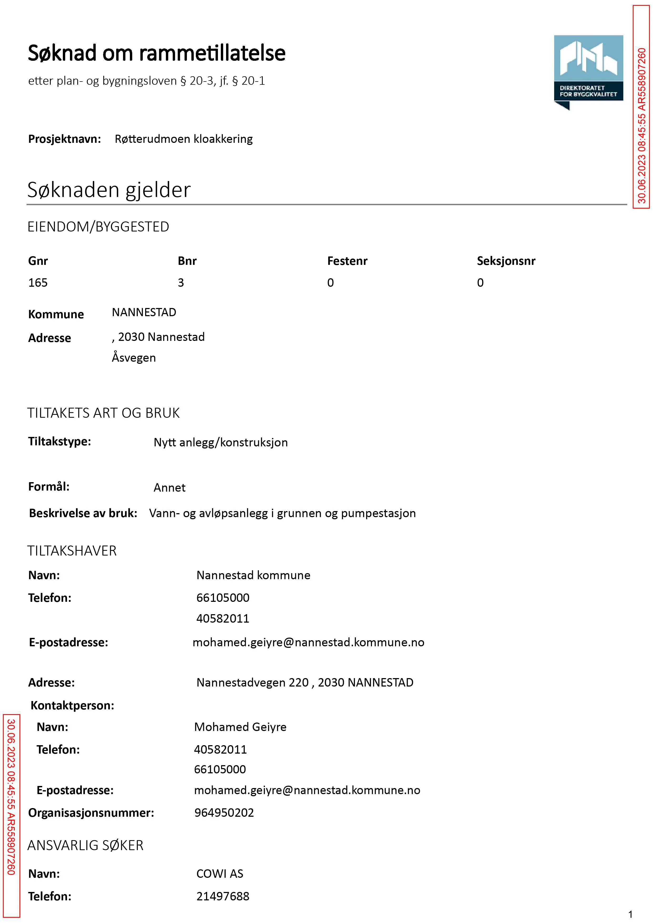 Søknad om rammetillatelse