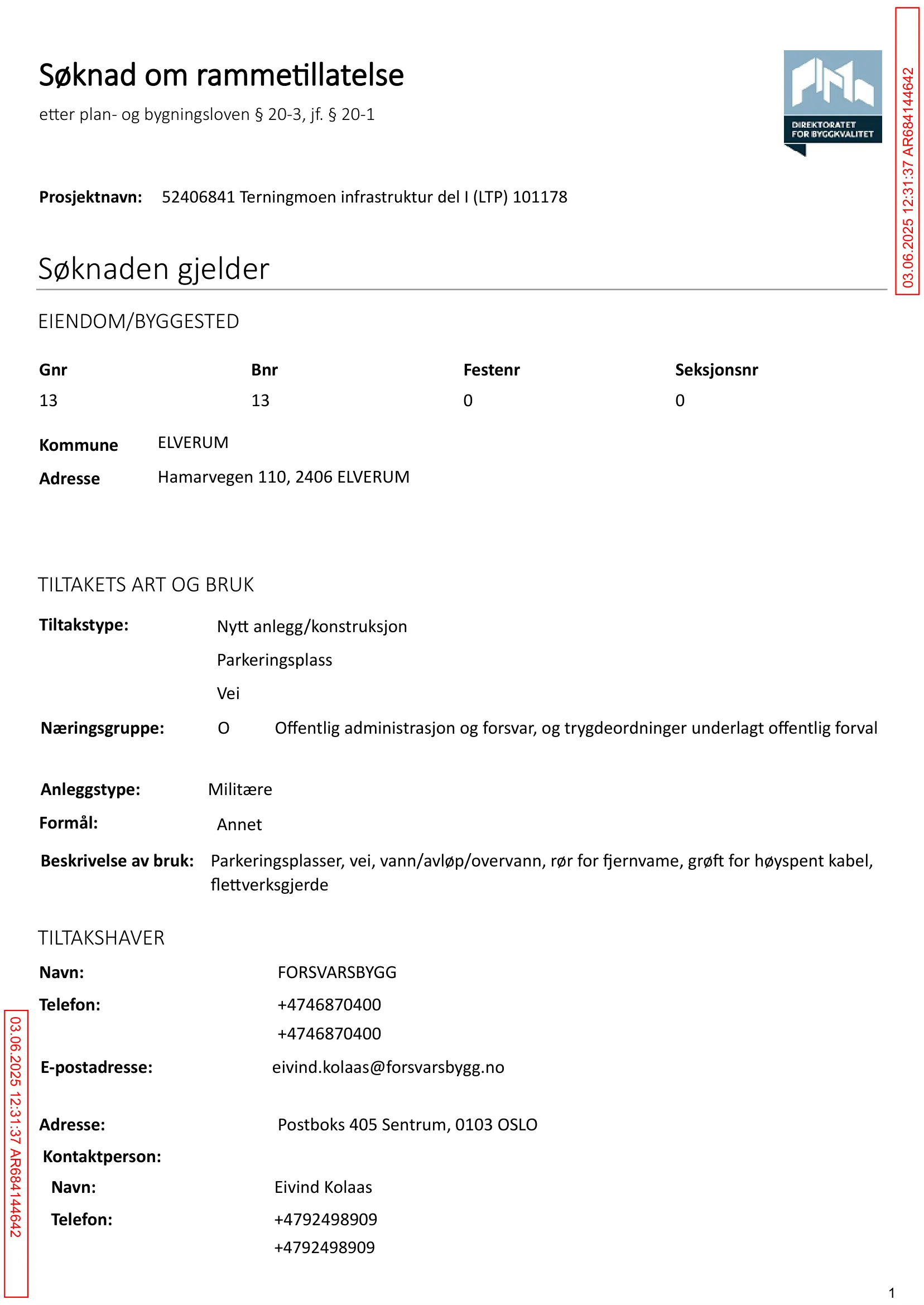 Søknad om rammetillatelse