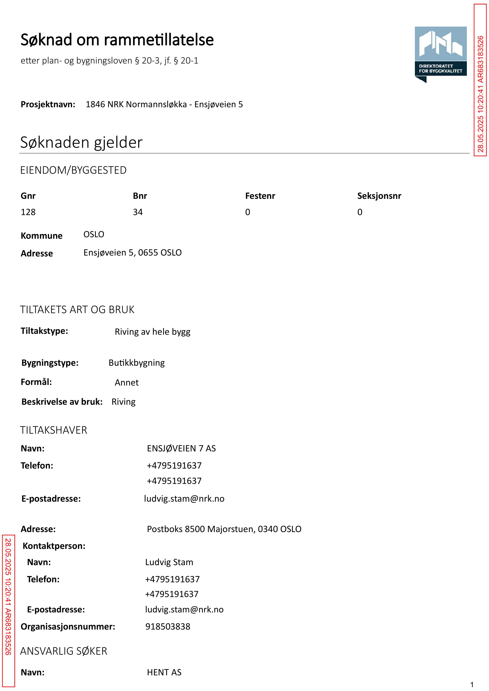 Søknad om rammetillatelse
