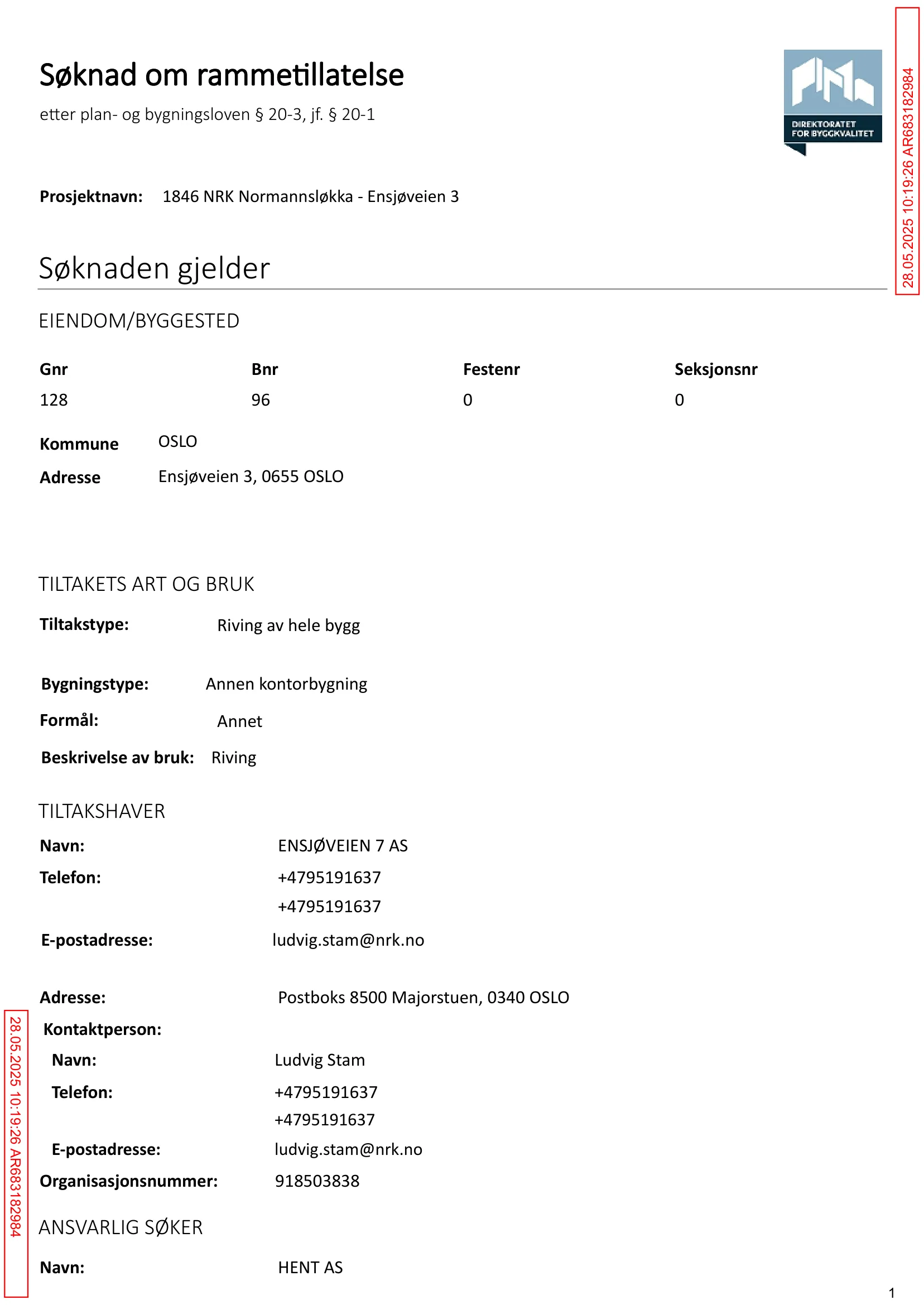 Søknad om rammetillatelse