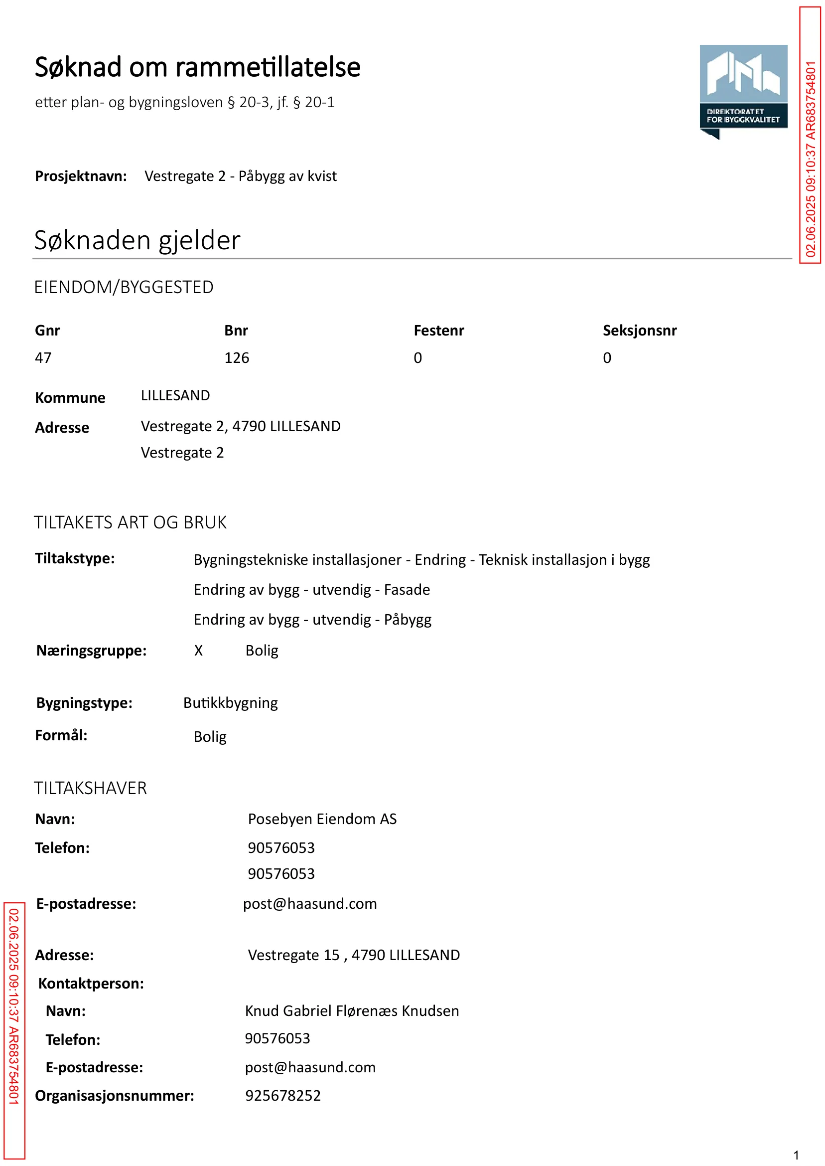Søknad om rammetillatelse