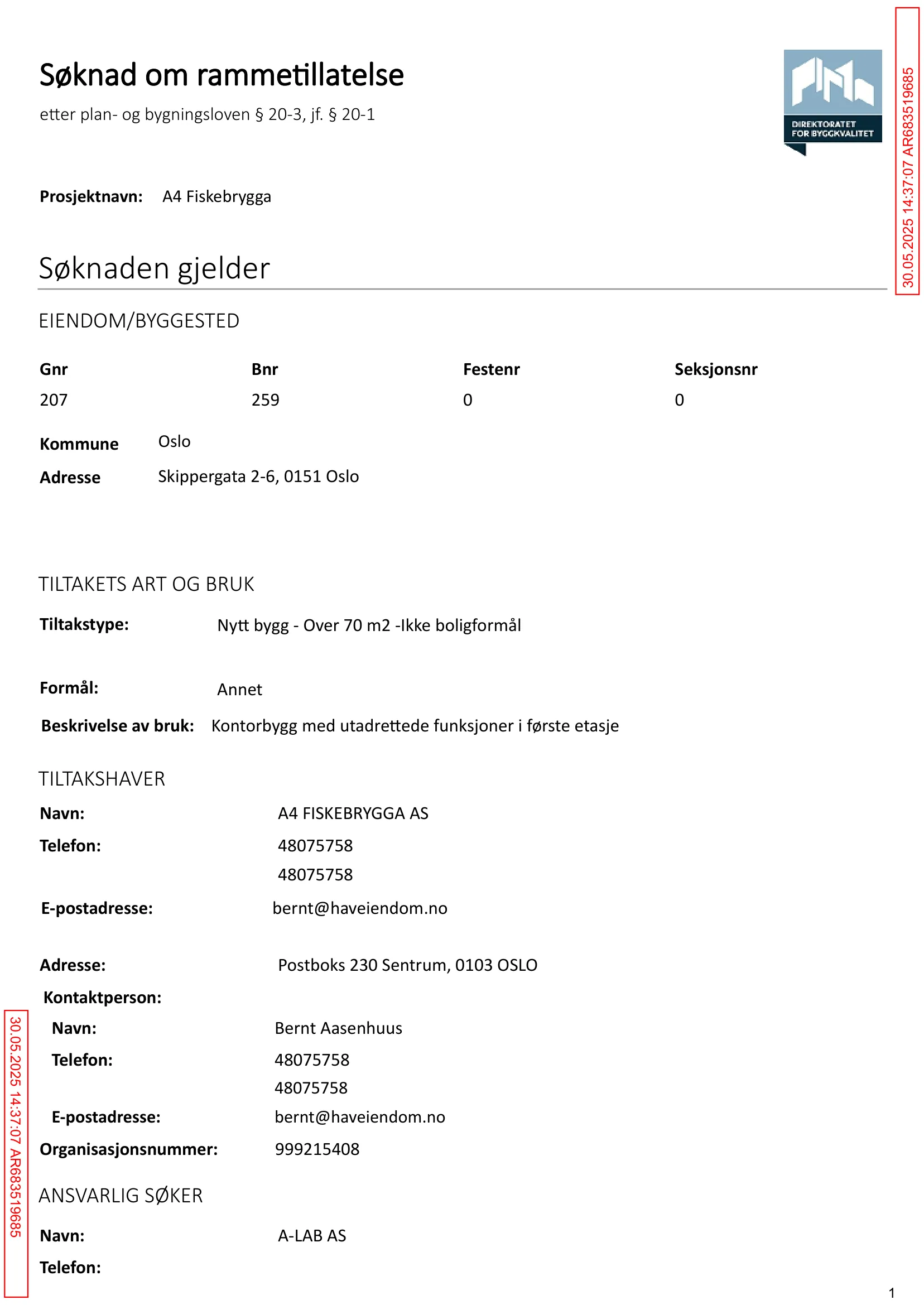 Søknad om rammetillatelse