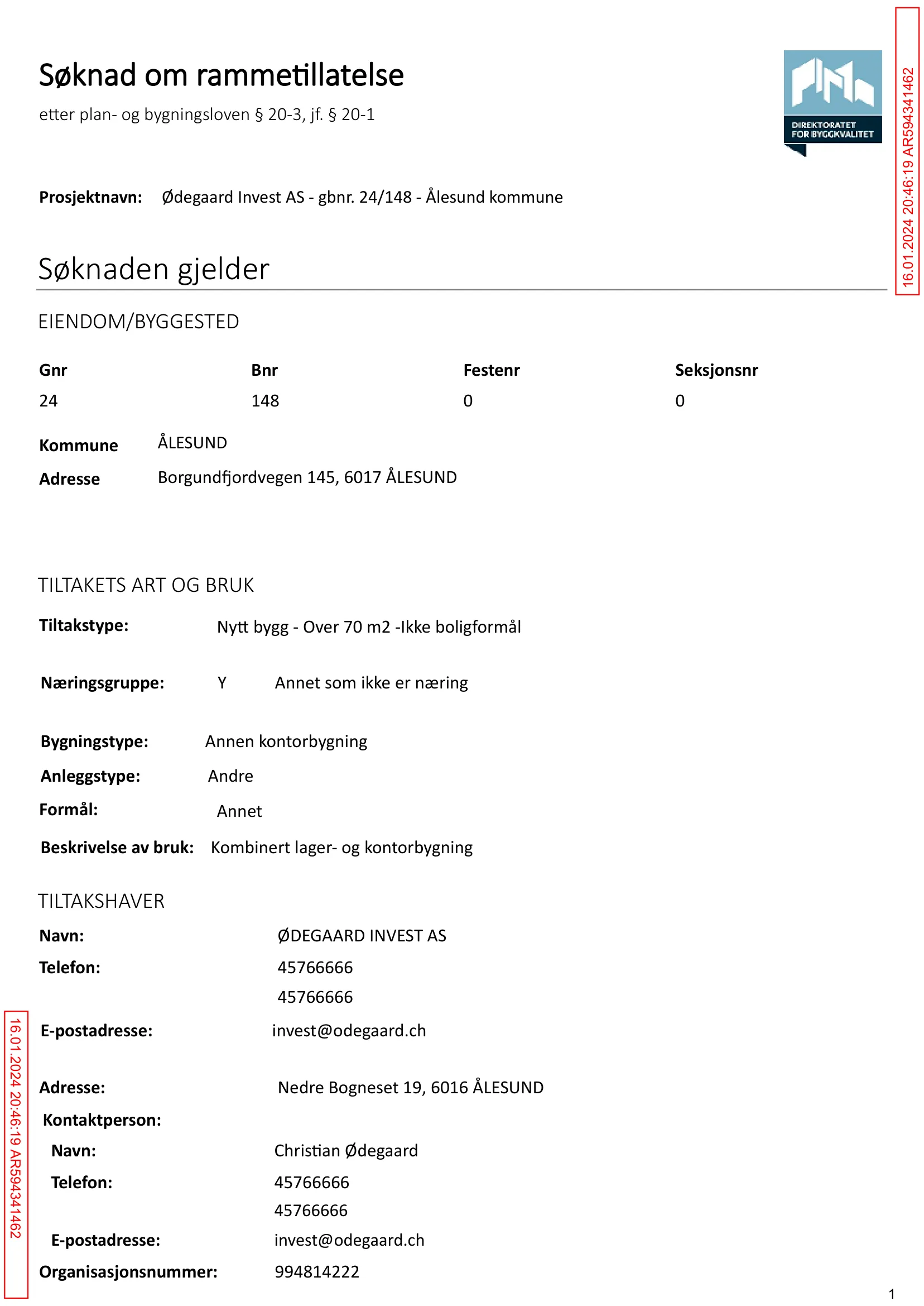 Søknad om rammetillatelse