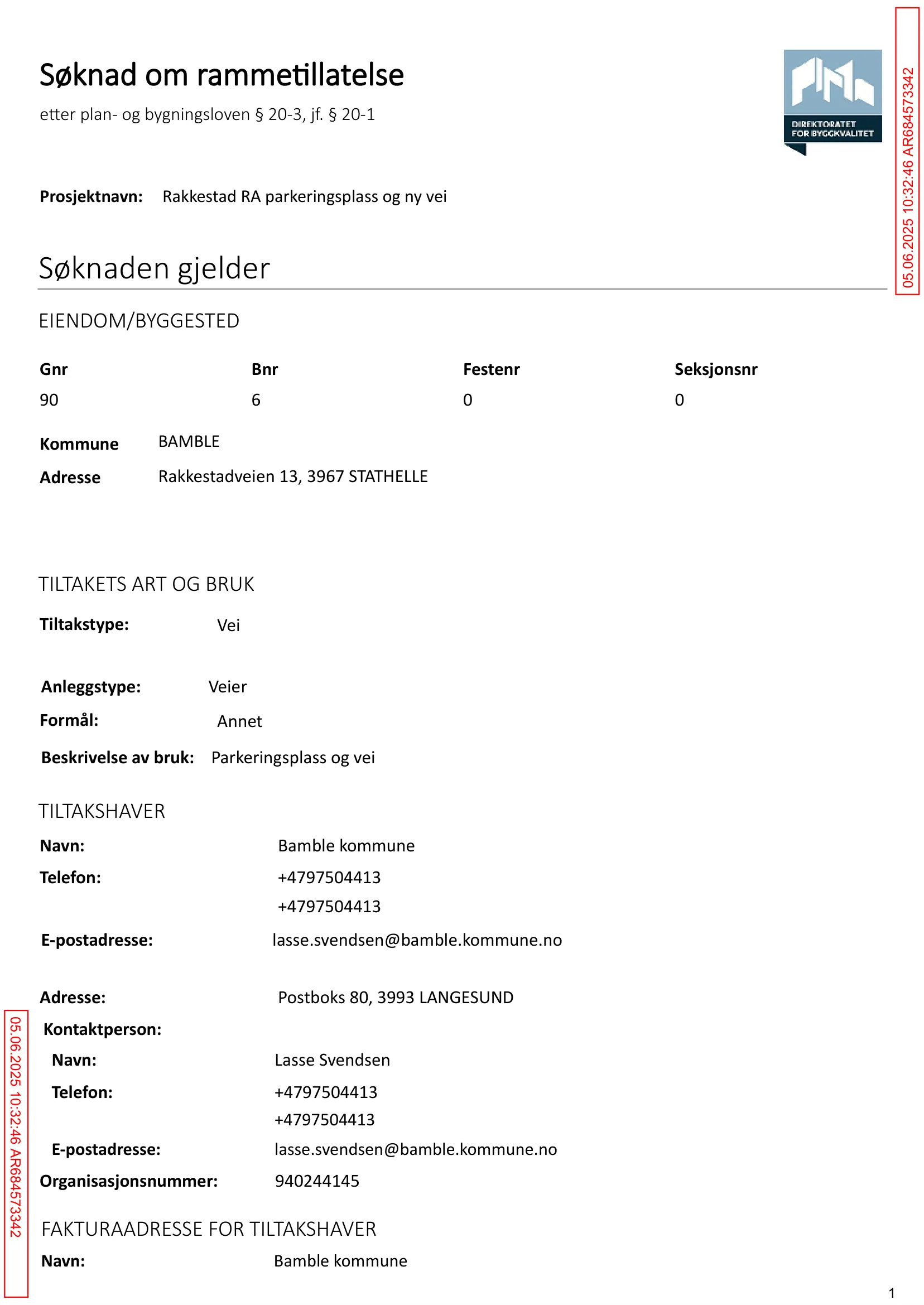 Søknad om rammetillatelse