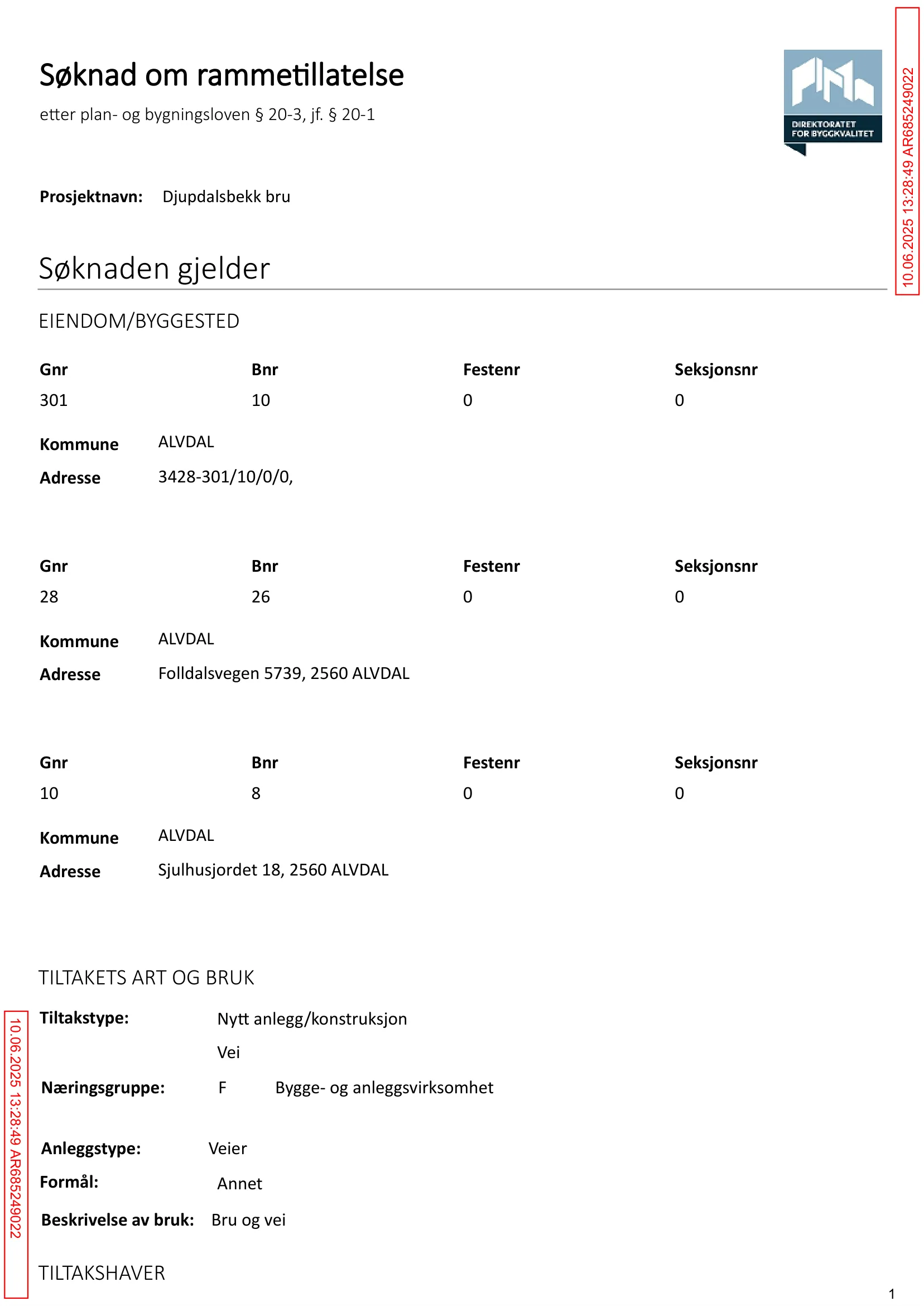 Søknad om rammetillatelse