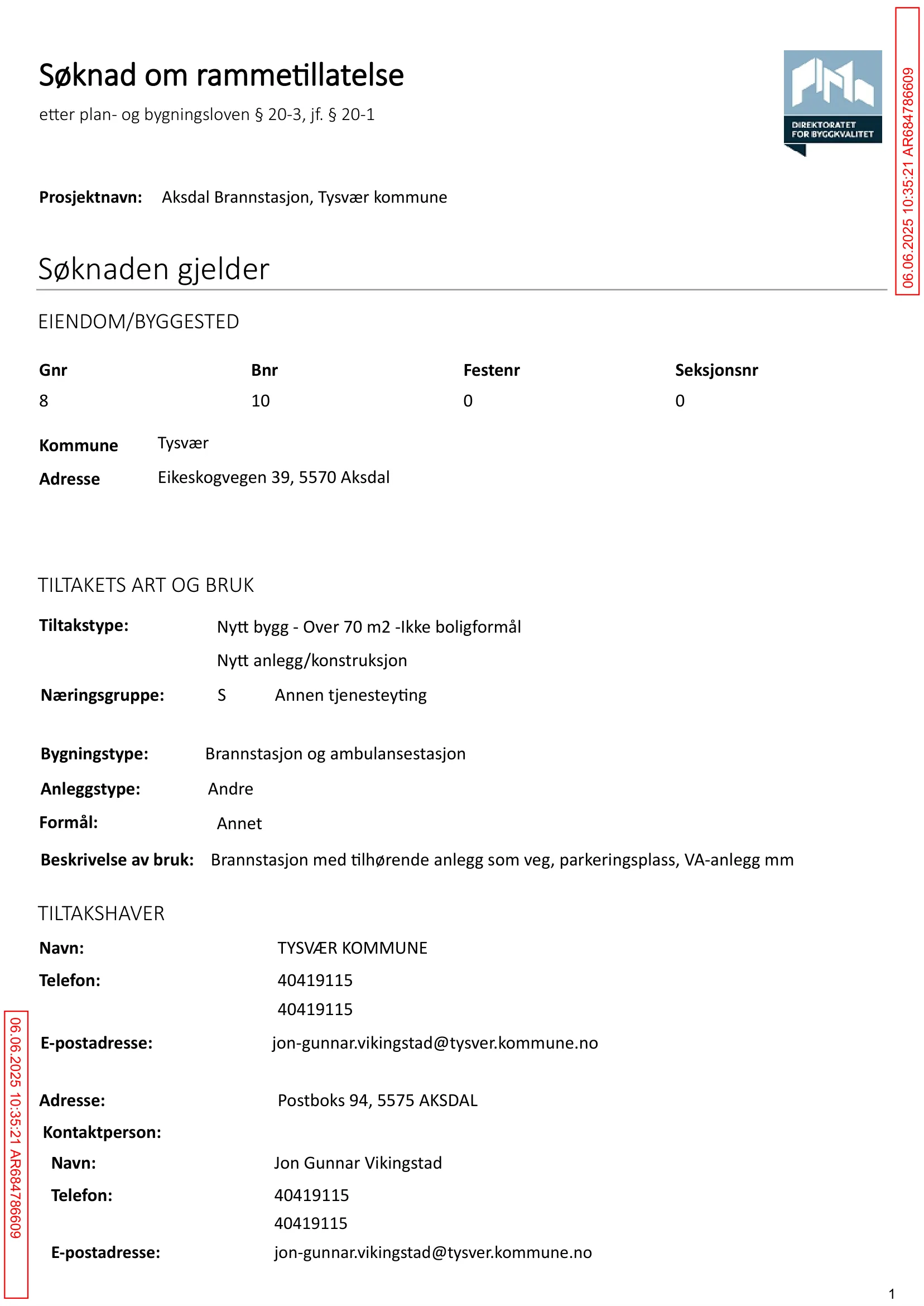 Søknad om rammetillatelse