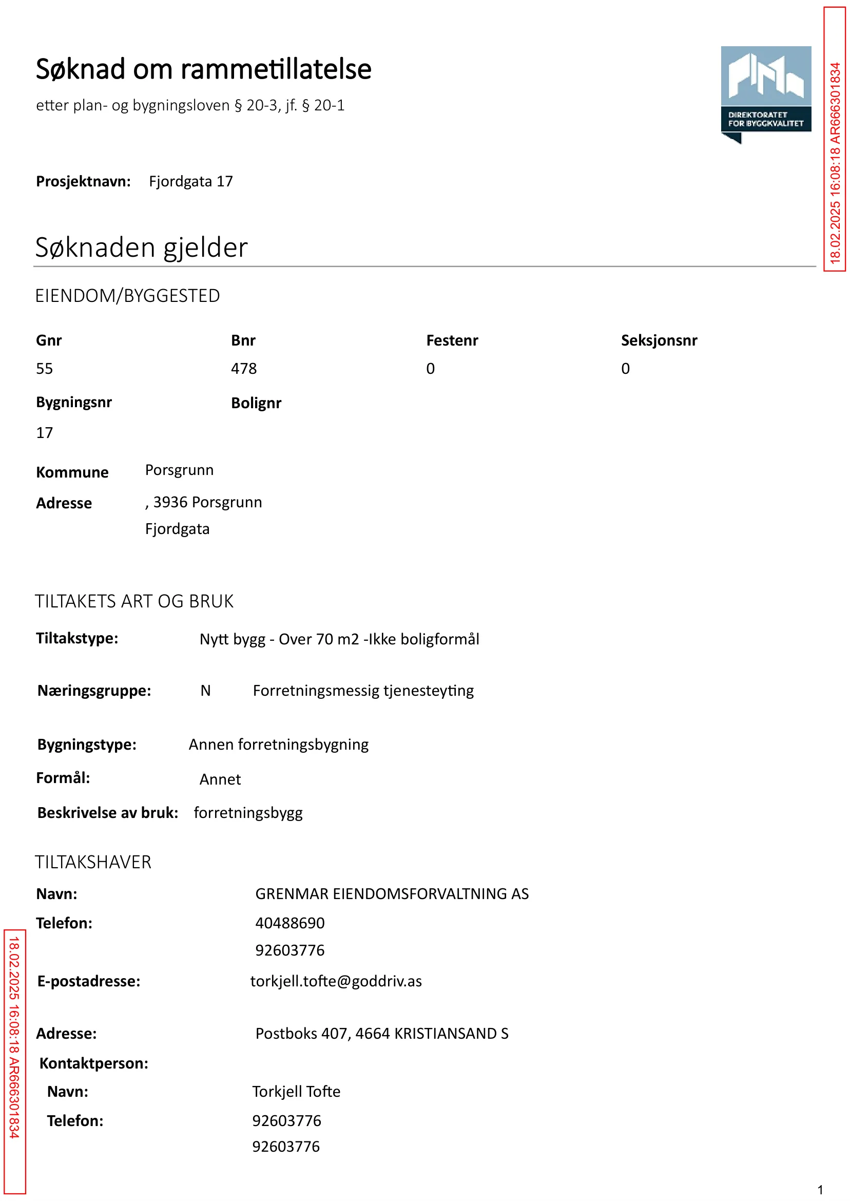 Søknad om rammetillatelse