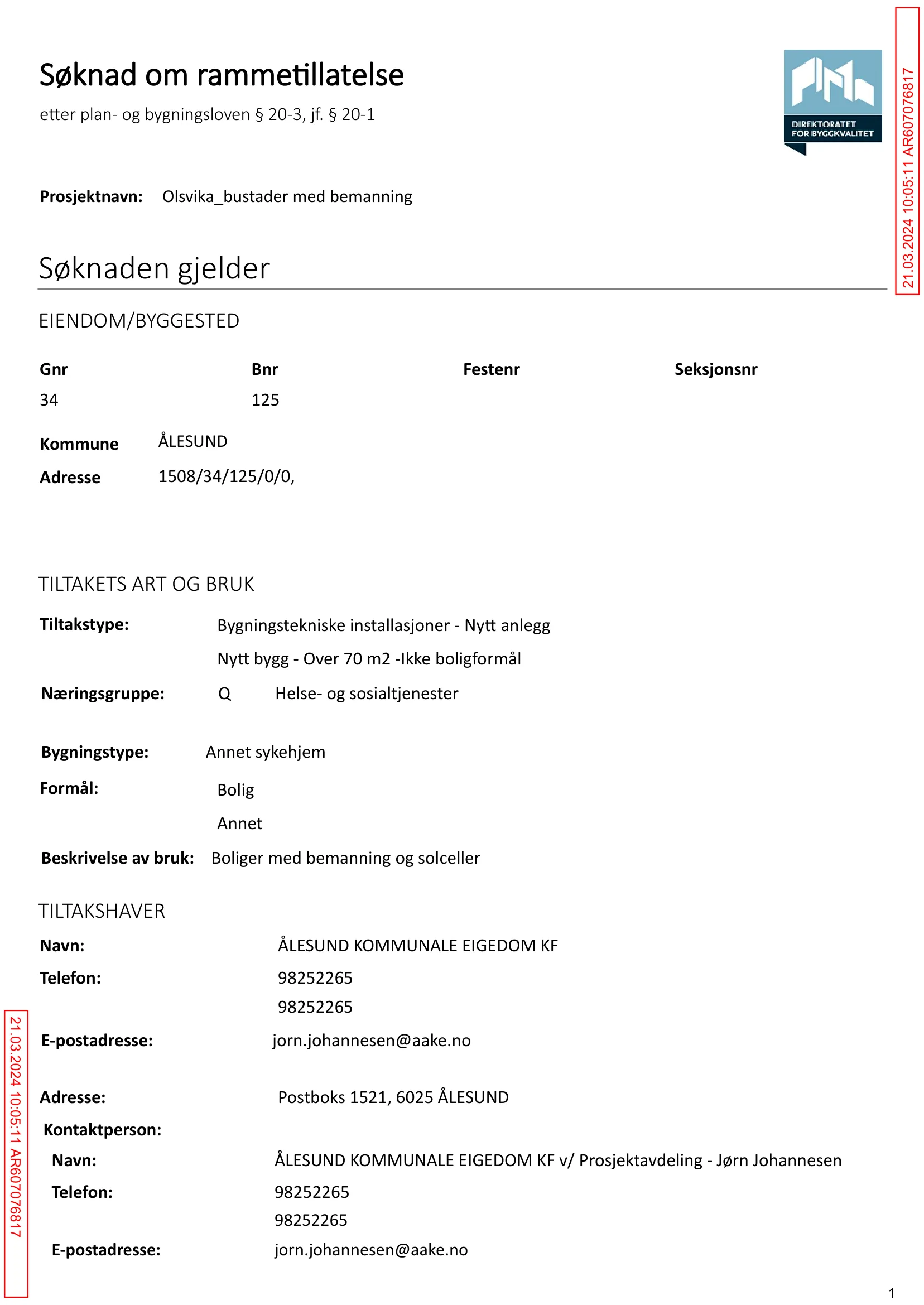 Søknad om rammetillatelse
