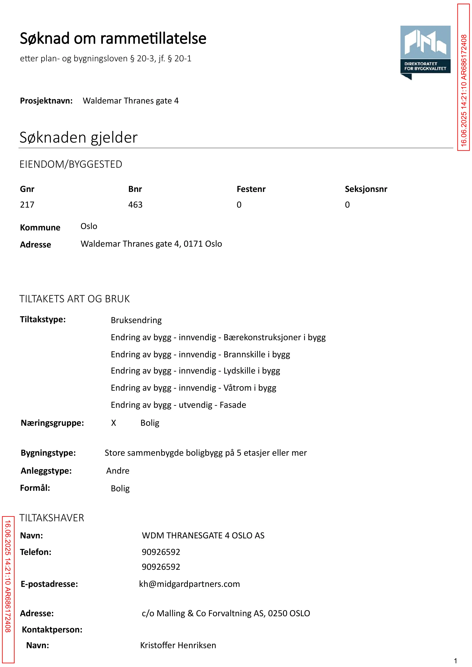 Søknad om rammetillatelse