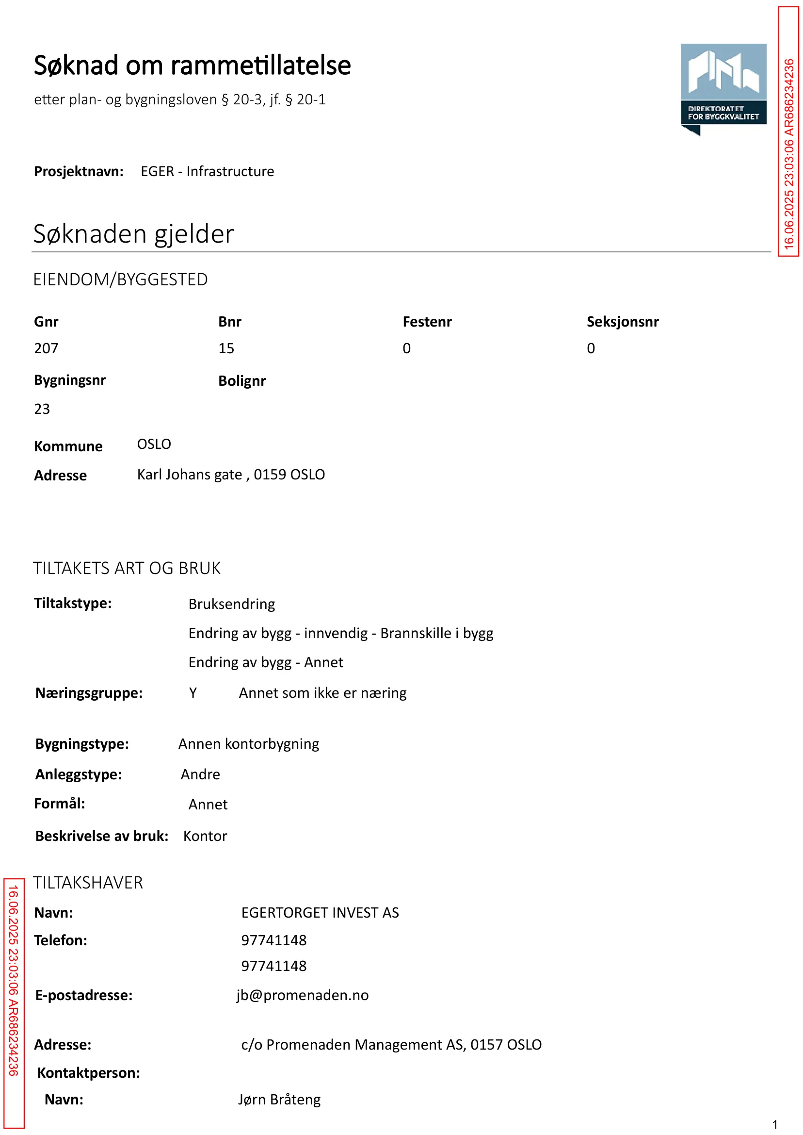 Søknad om rammetillatelse