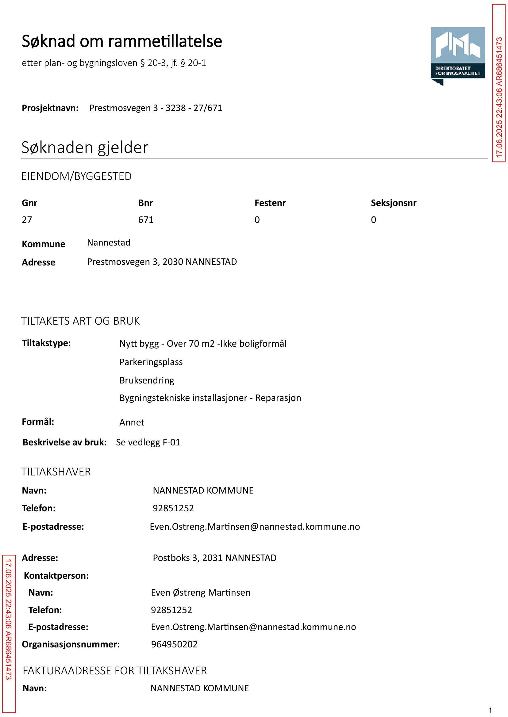 Søknad om rammetillatelse