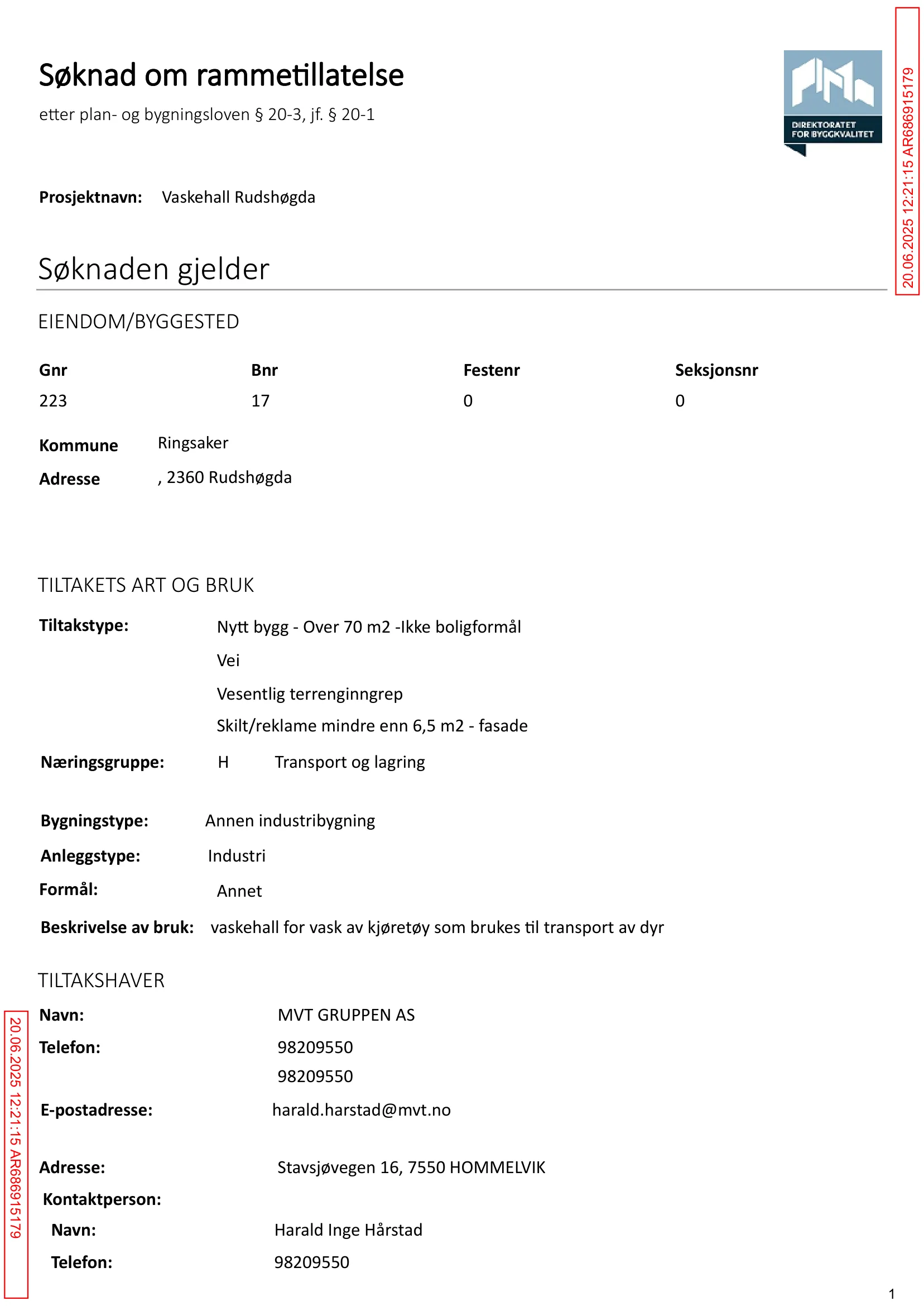 Søknad om rammetillatelse