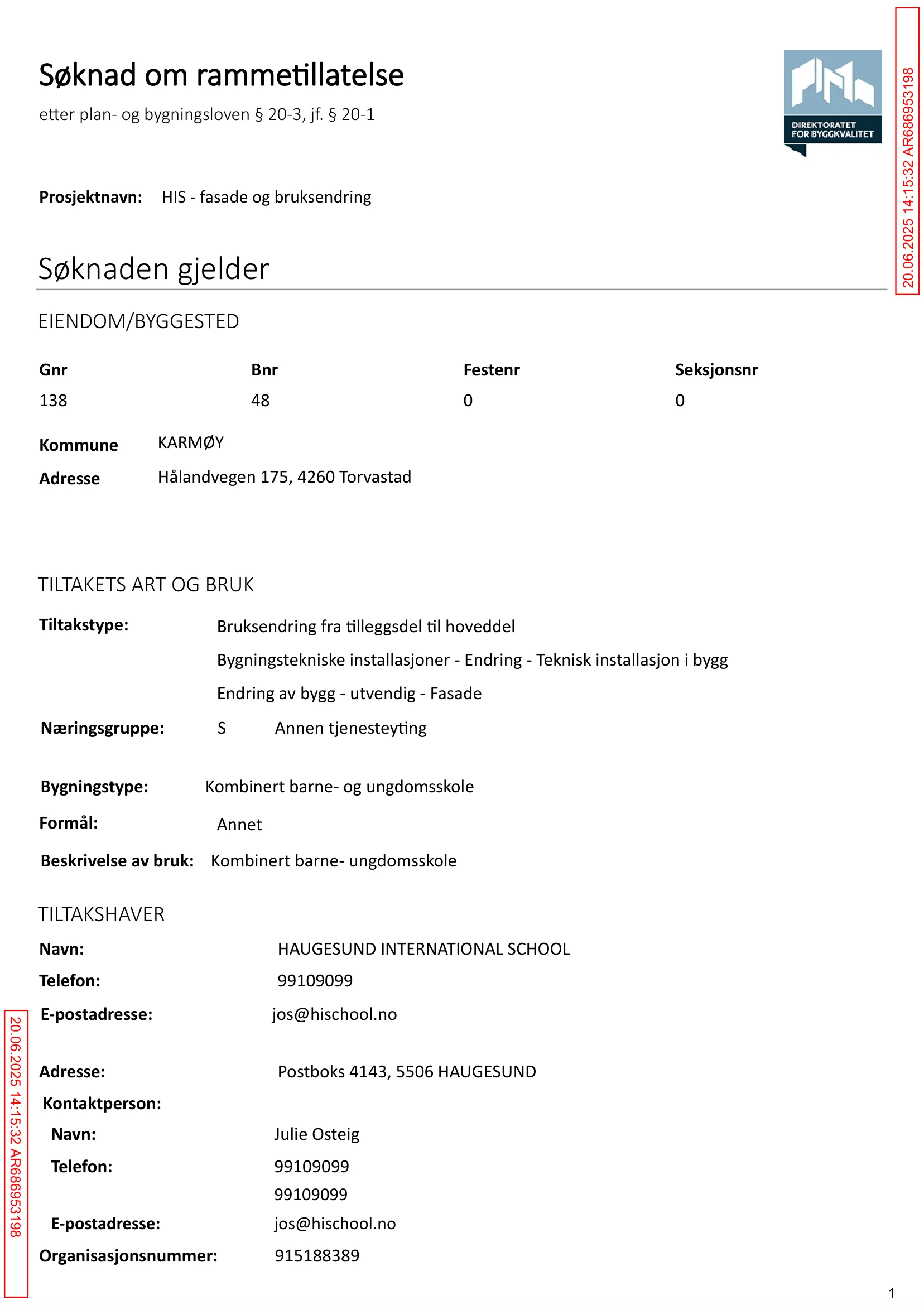 Søknad om rammetillatelse