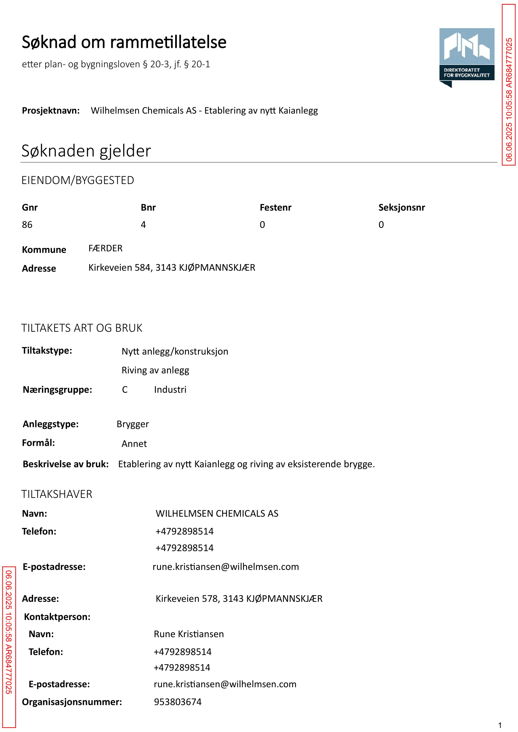 Søknad om rammetillatelse