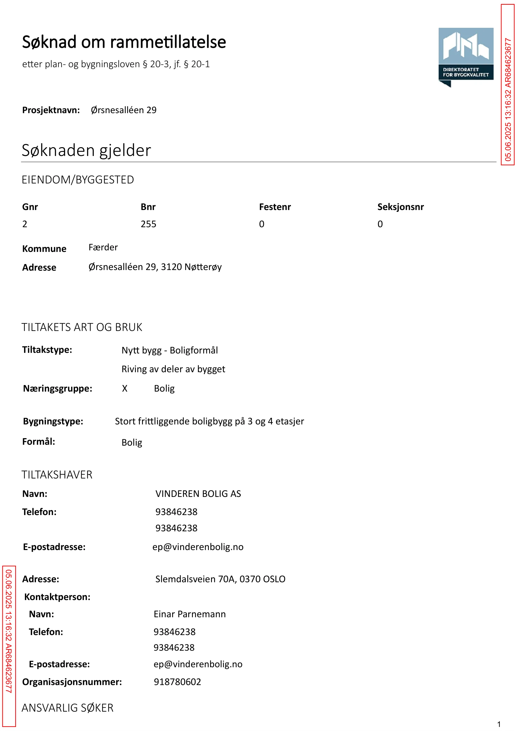 Søknad om rammetillatelse