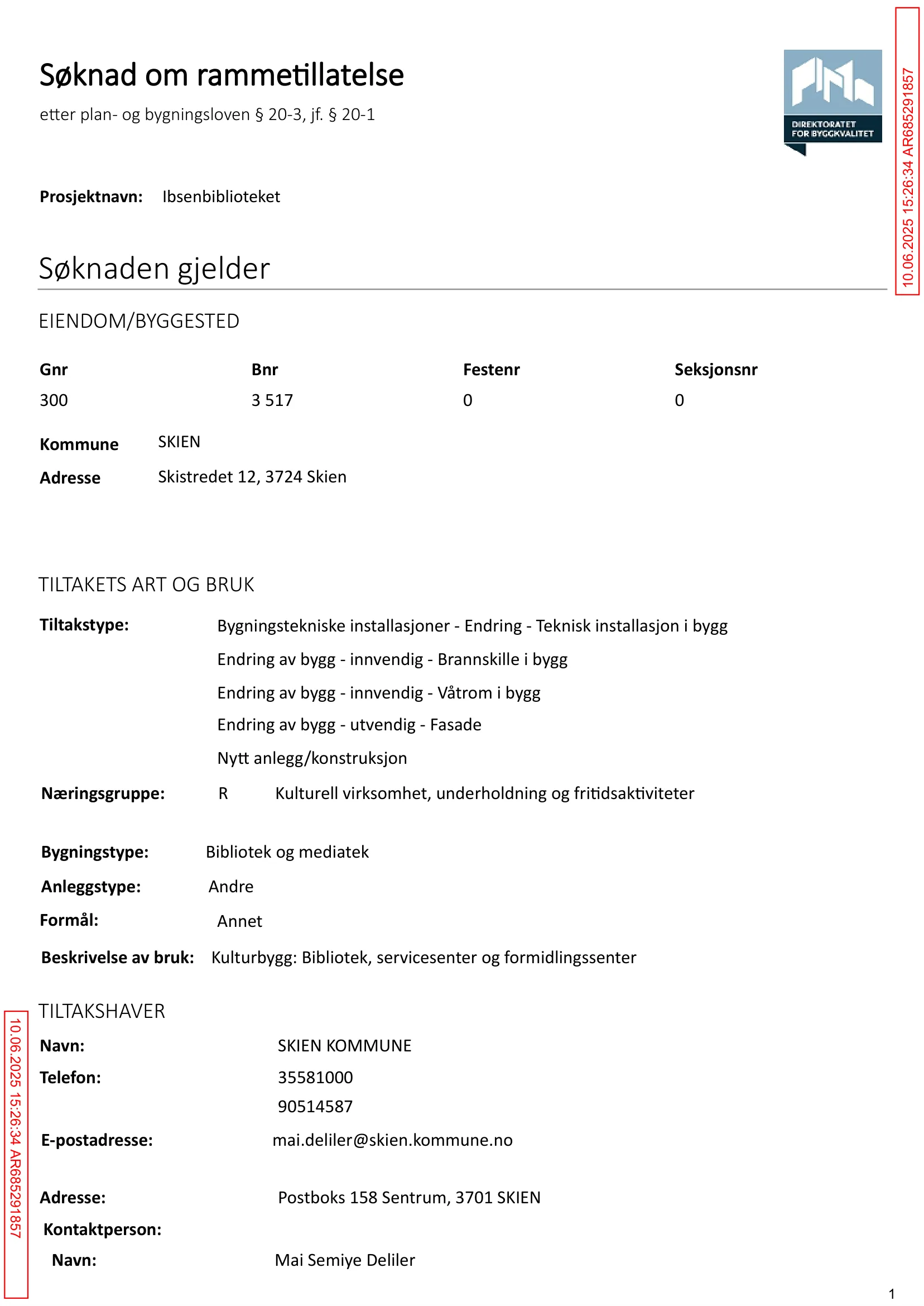 Søknad om rammetillatelse