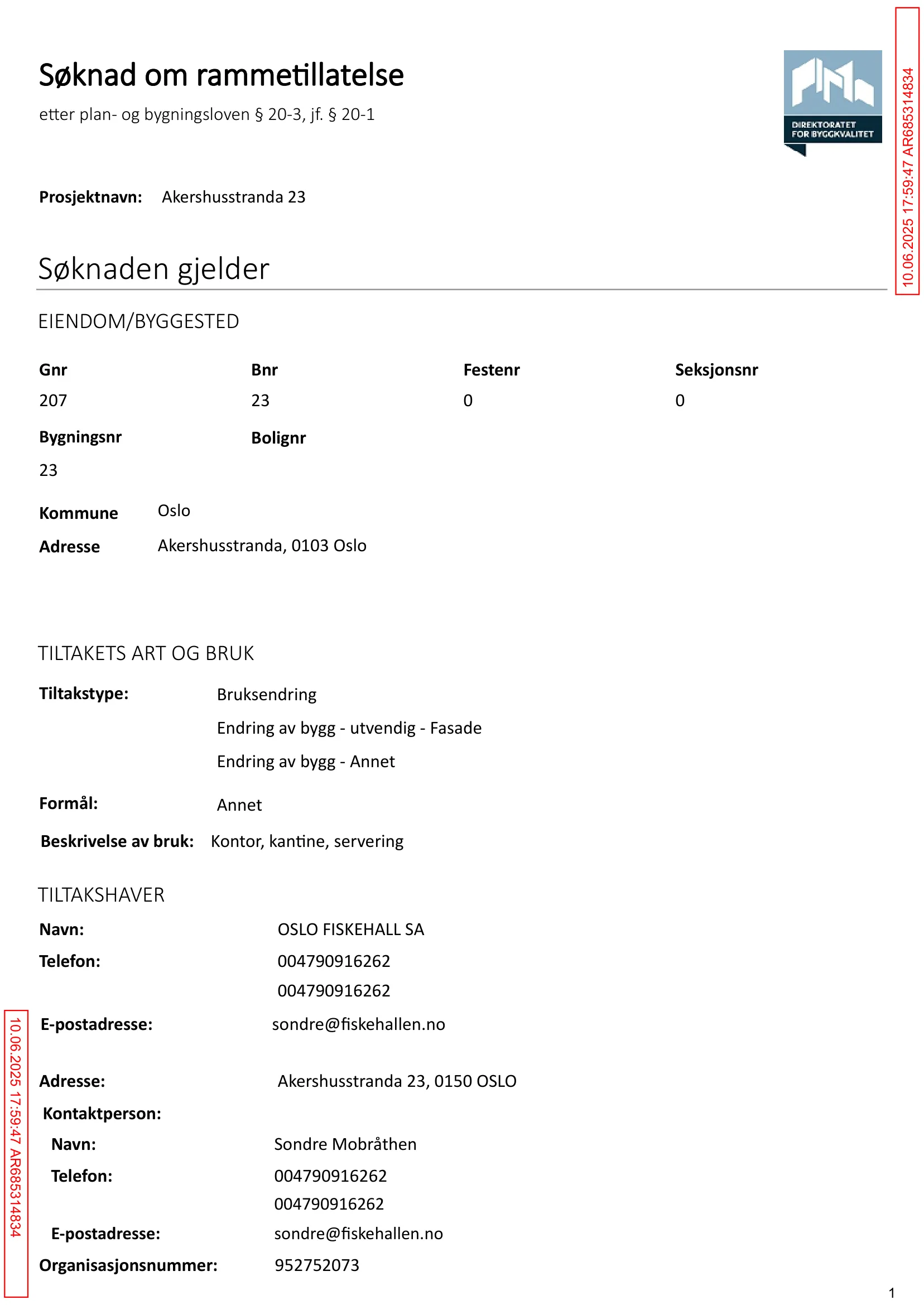Søknad om rammetillatelse