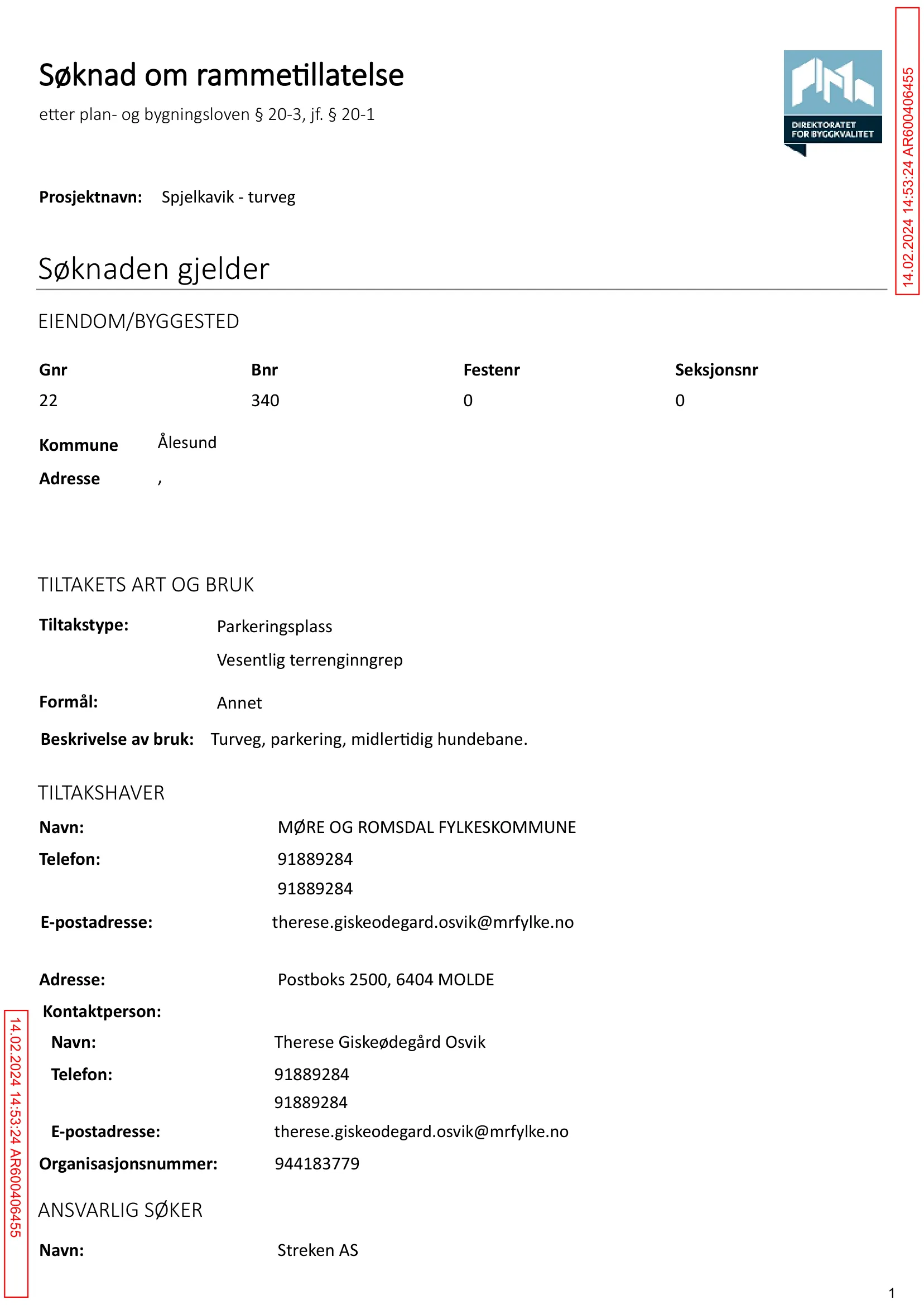 Søknad om rammetillatelse