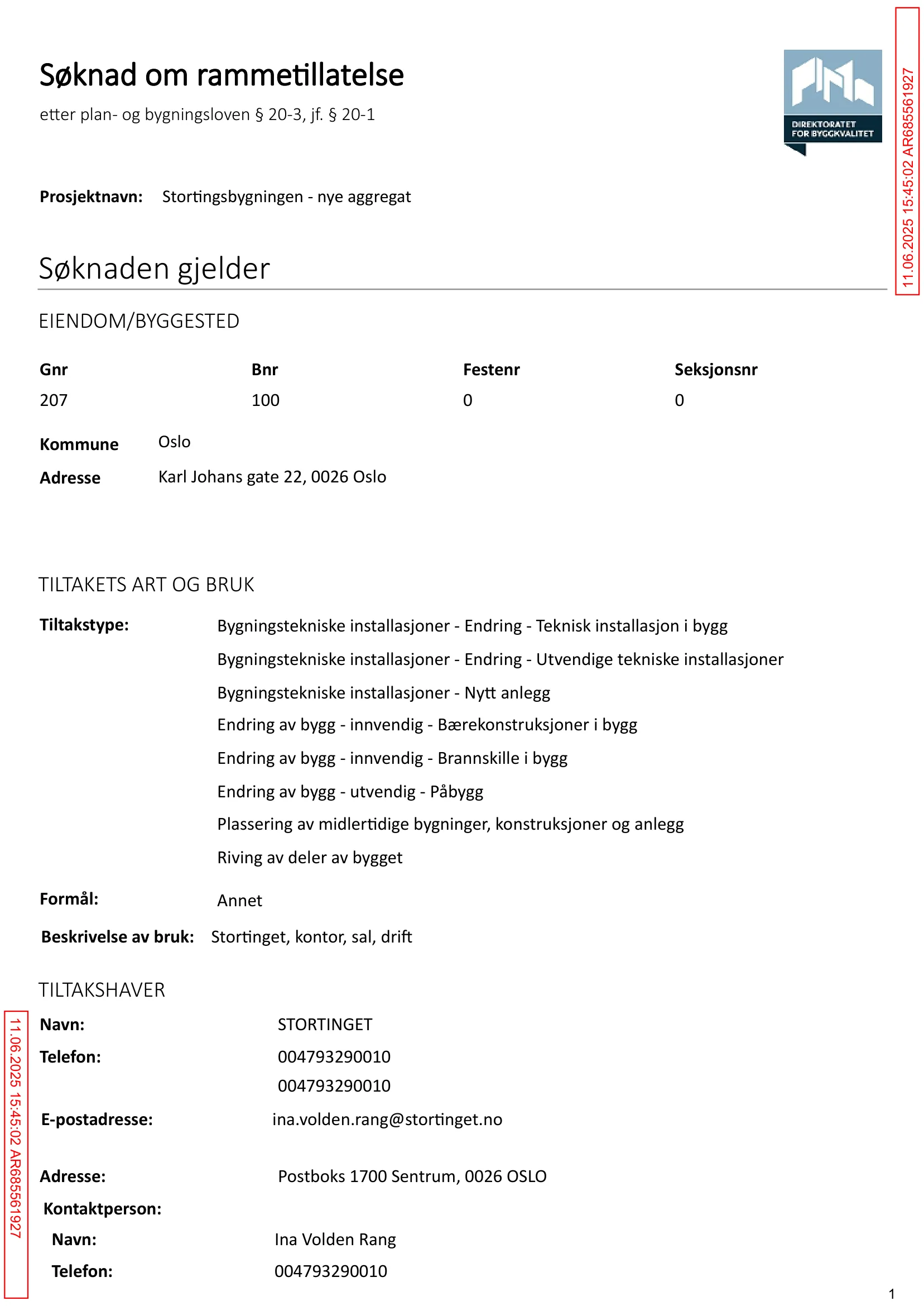 Søknad om rammetillatelse