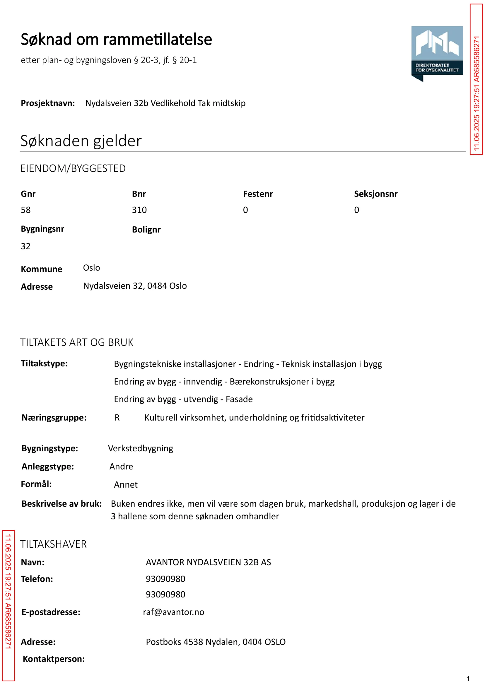 Søknad om rammetillatelse