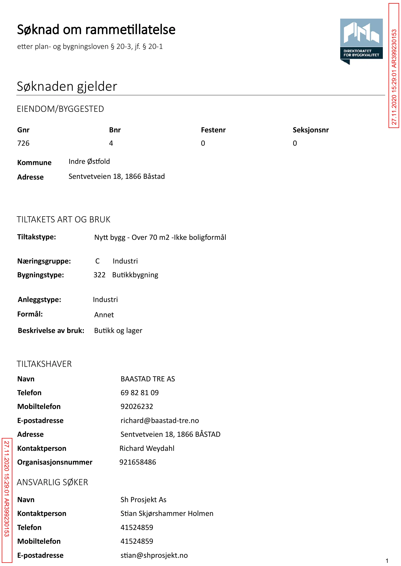 Søknad om rammetillatelse