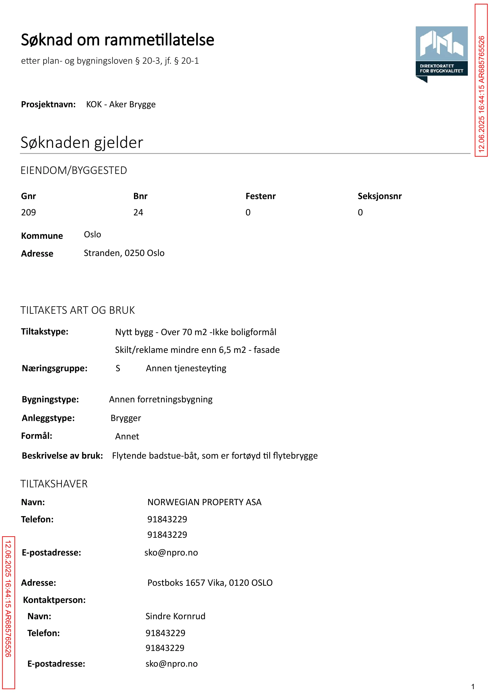 Søknad om rammetillatelse