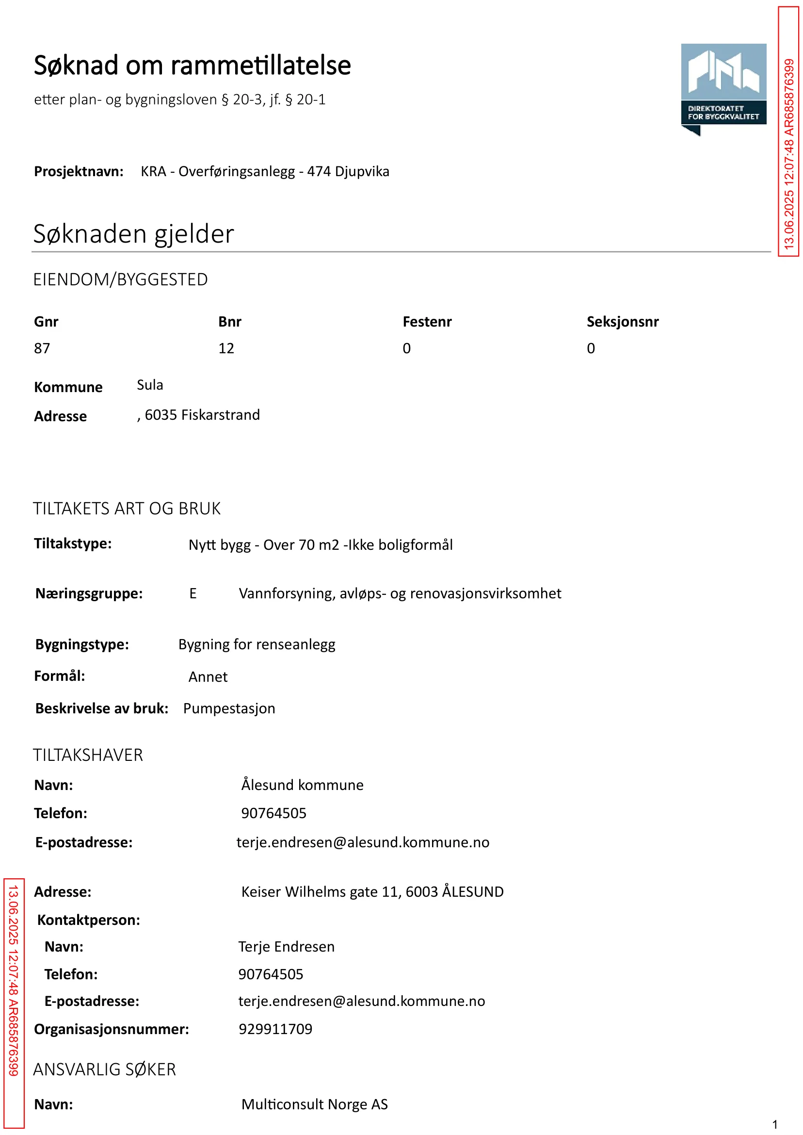 Søknad om rammetillatelse