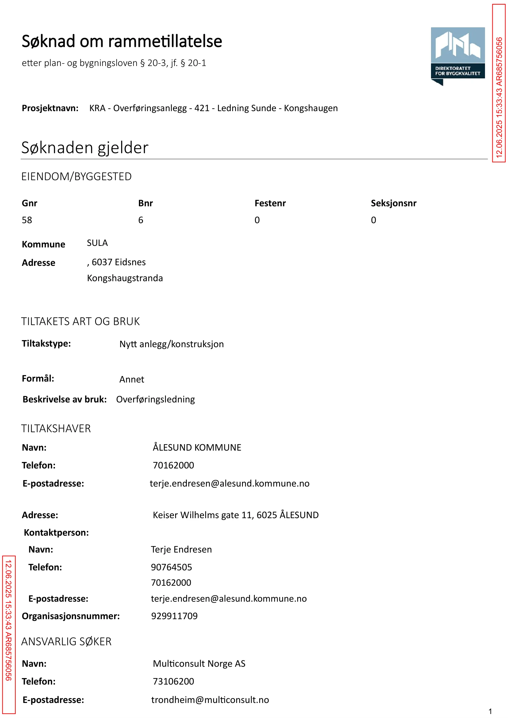 Søknad om rammetillatelse