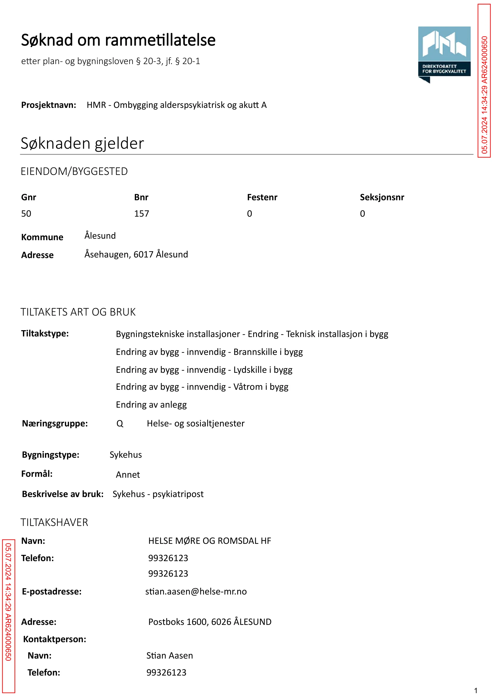 Søknad om rammetillatelse
