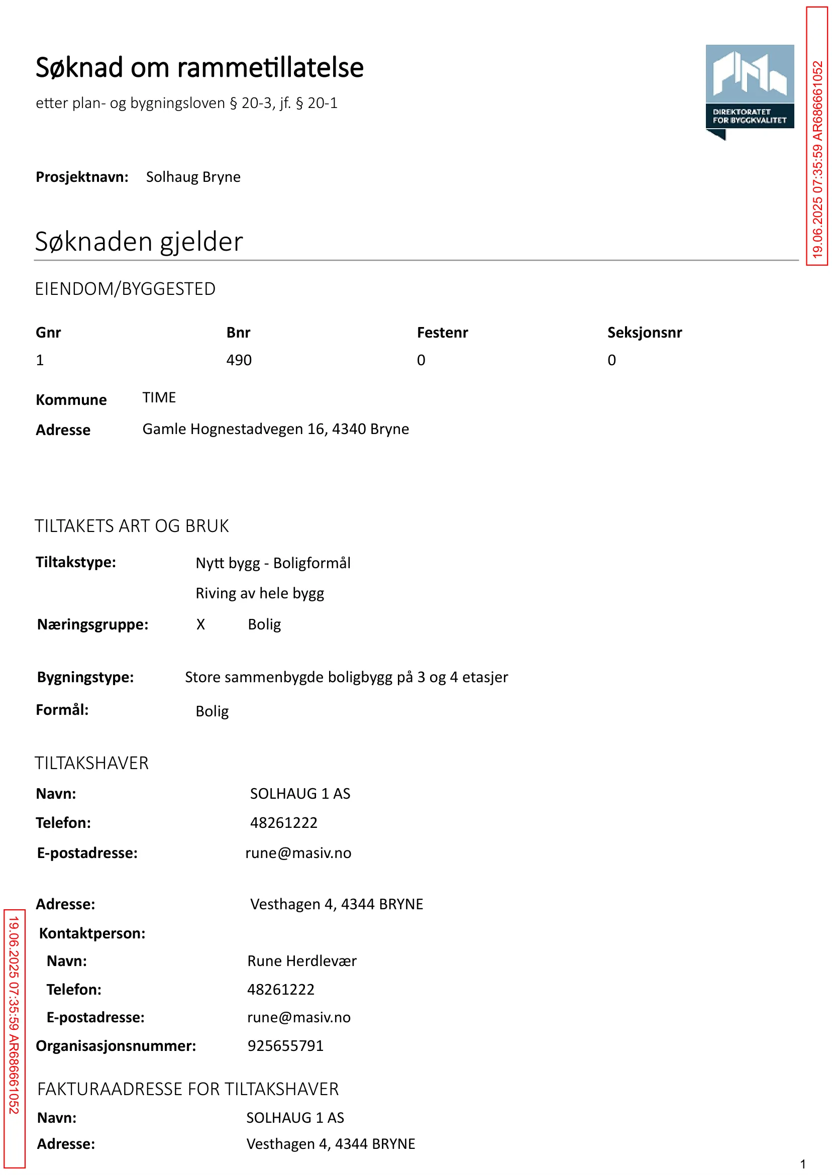 Søknad om rammetillatelse