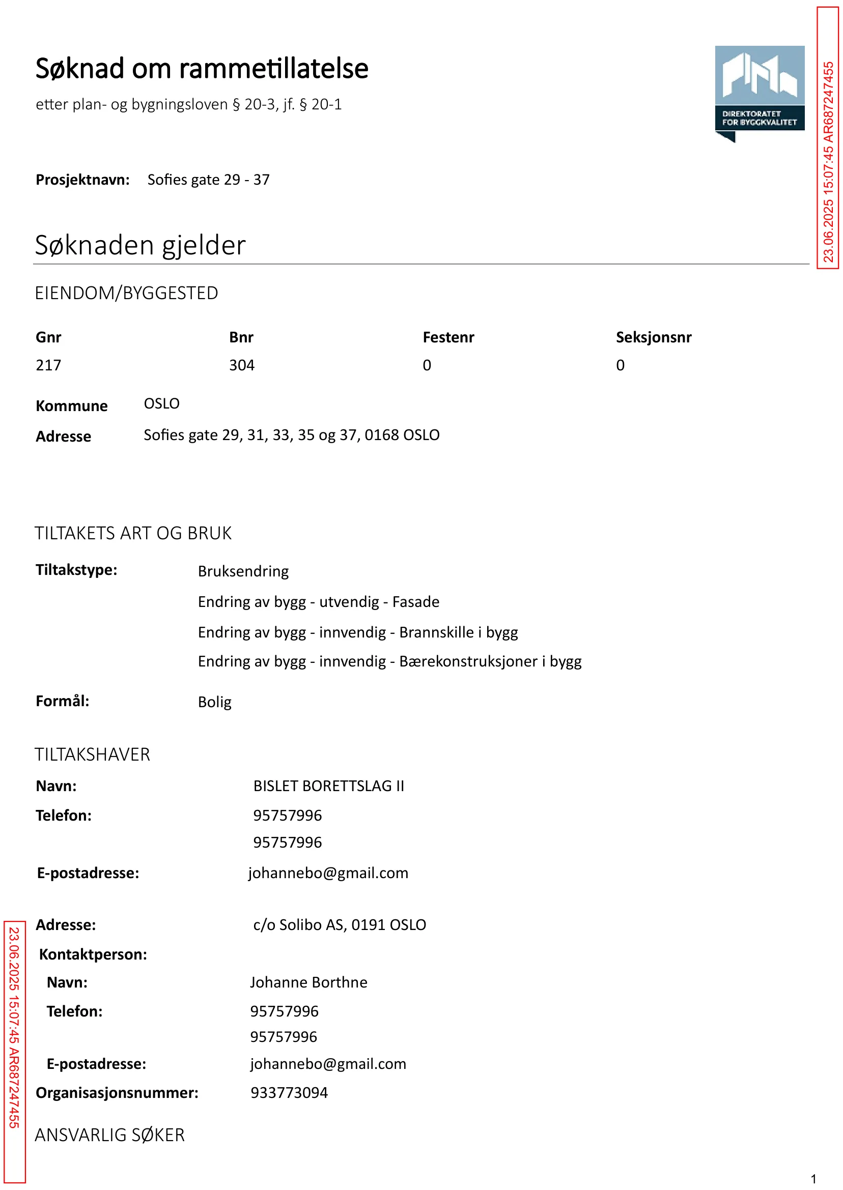 Søknad om rammetillatelse