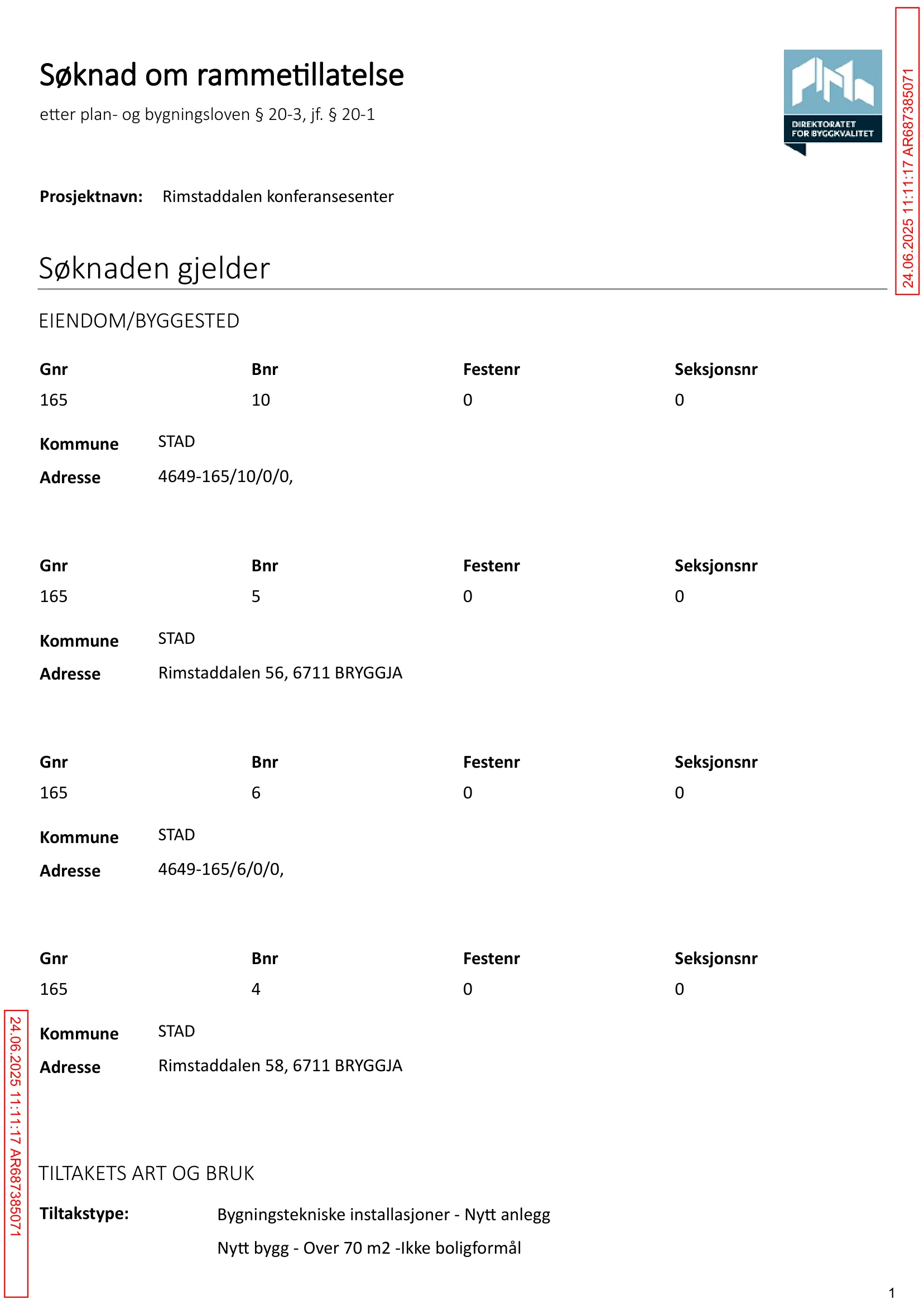 Søknad om rammetillatelse