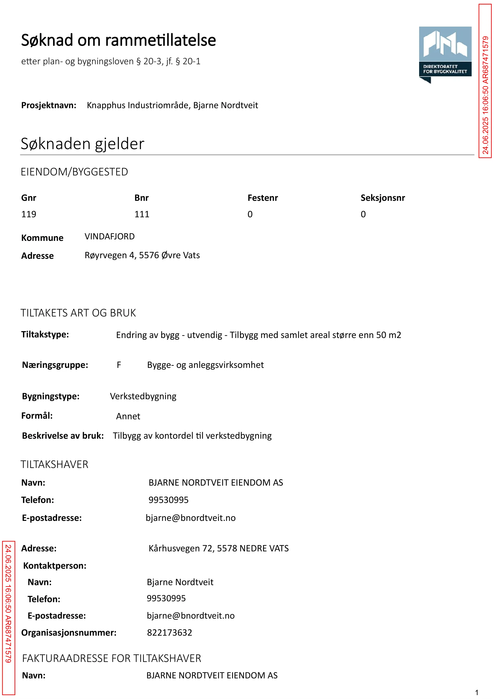 Søknad om rammetillatelse